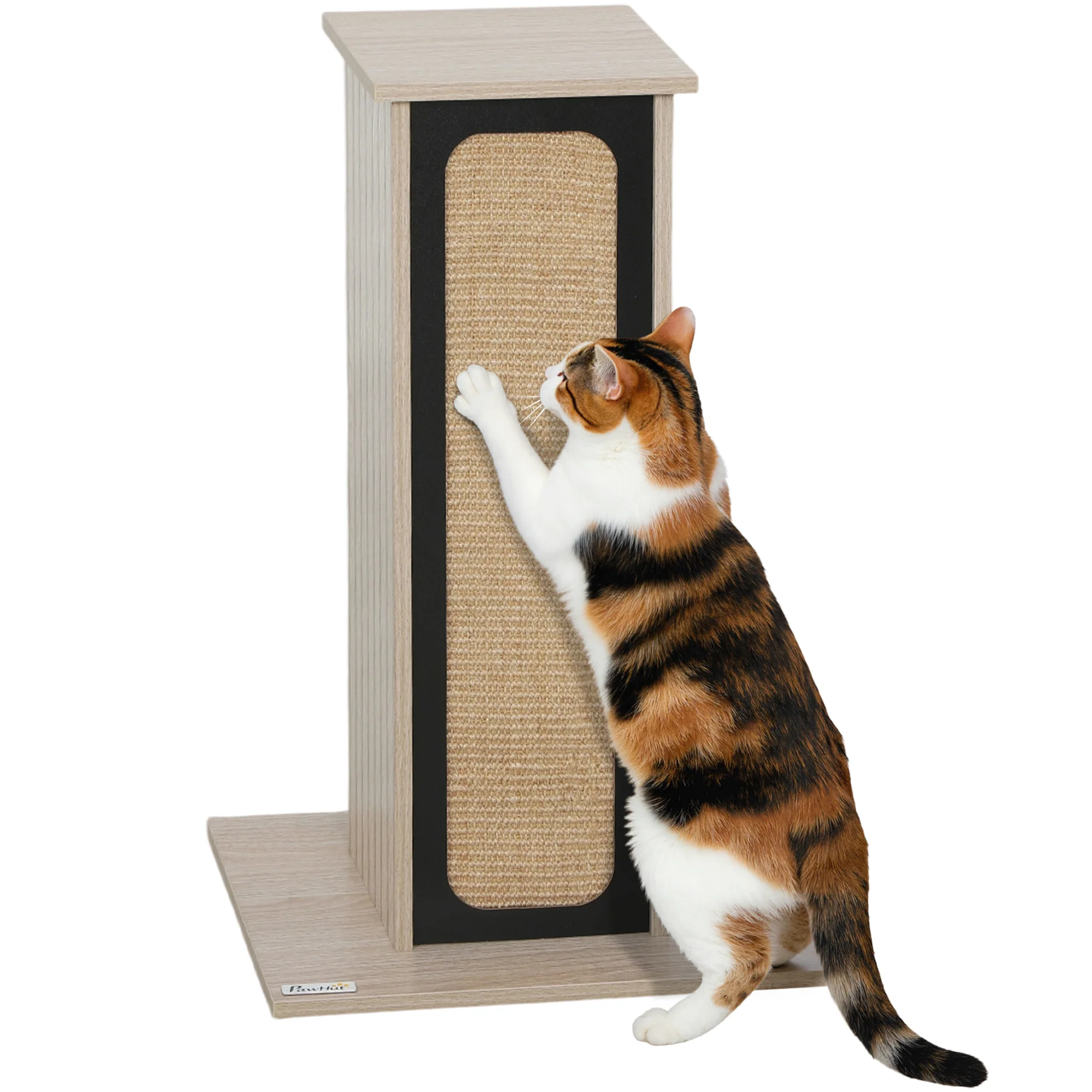 PawHut 63cm Cat Scratching Post, Scratcher w/ Replaceable Scratching Board