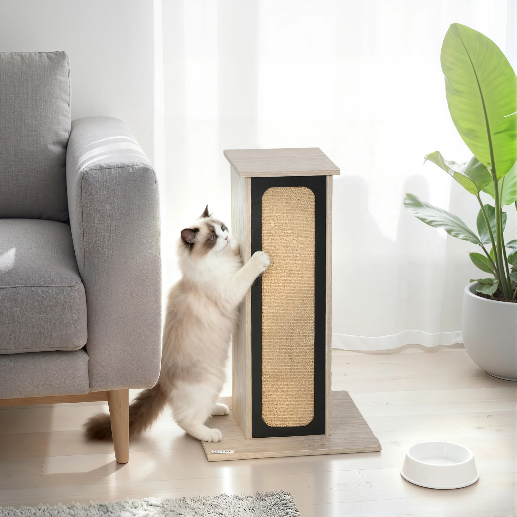 PawHut 63cm Cat Scratching Post, Scratcher w/ Replaceable Scratching Board - Image 2