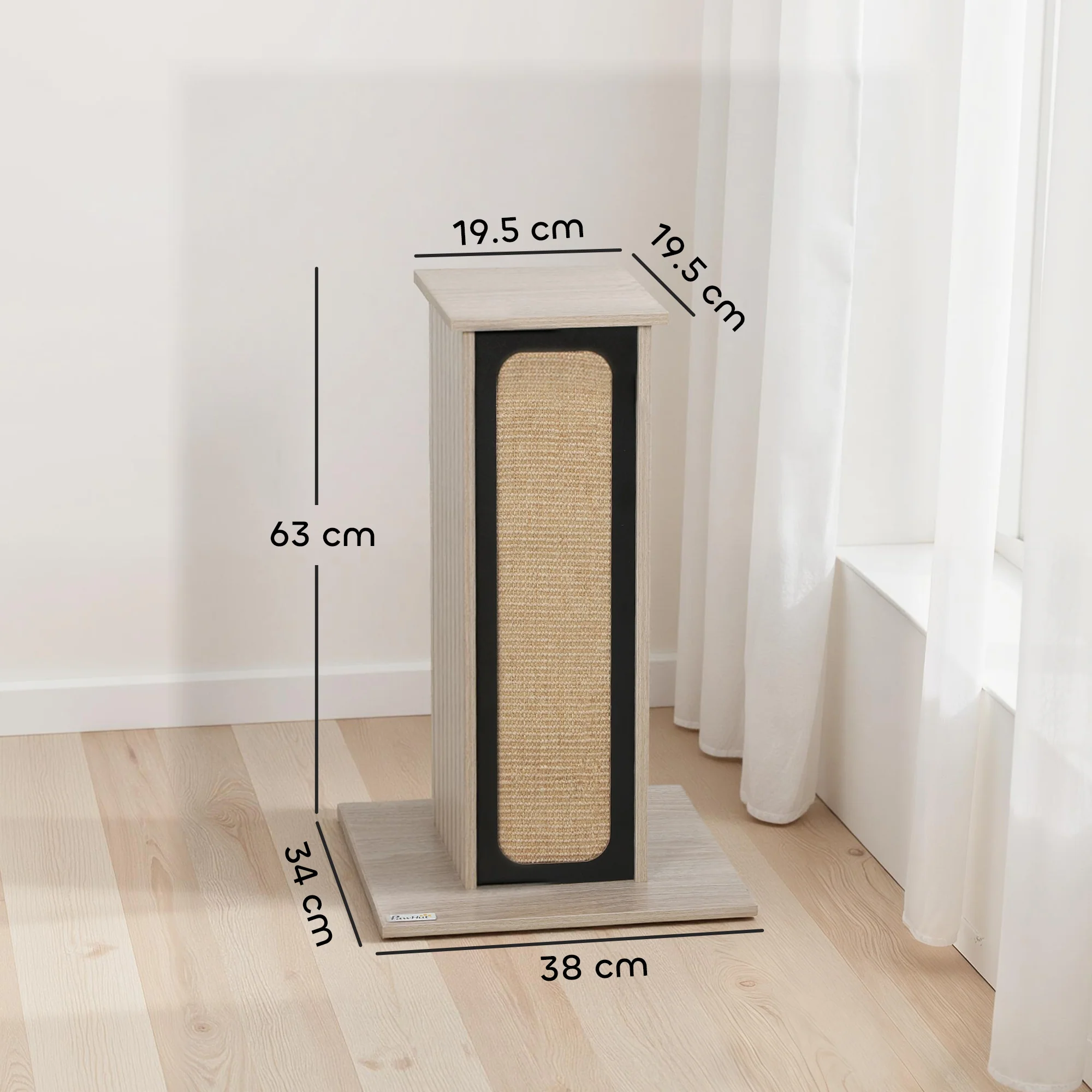 PawHut 63cm Cat Scratching Post, Scratcher w/ Replaceable Scratching Board - Image 5
