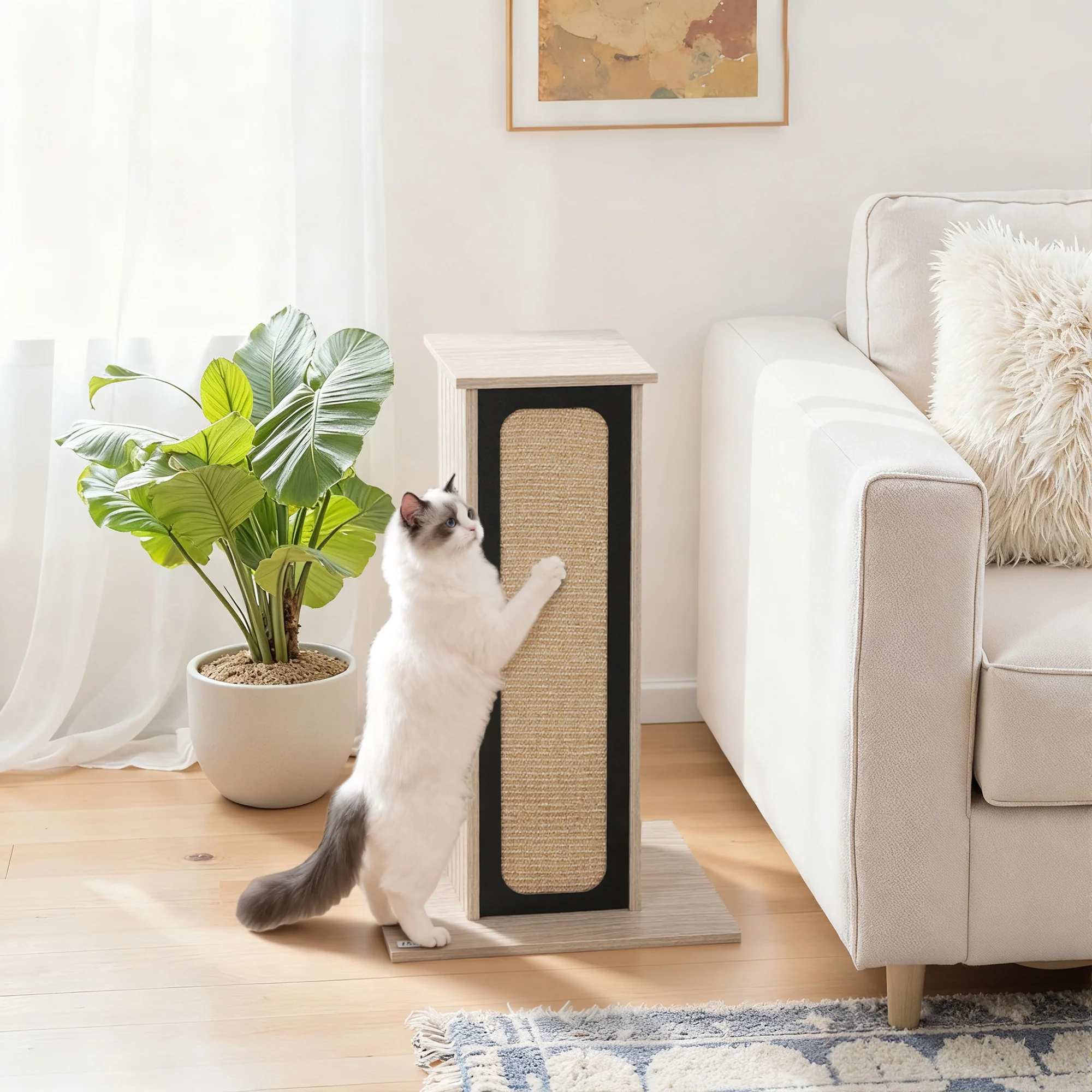 PawHut 63cm Cat Scratching Post, Scratcher w/ Replaceable Scratching Board - Image 8