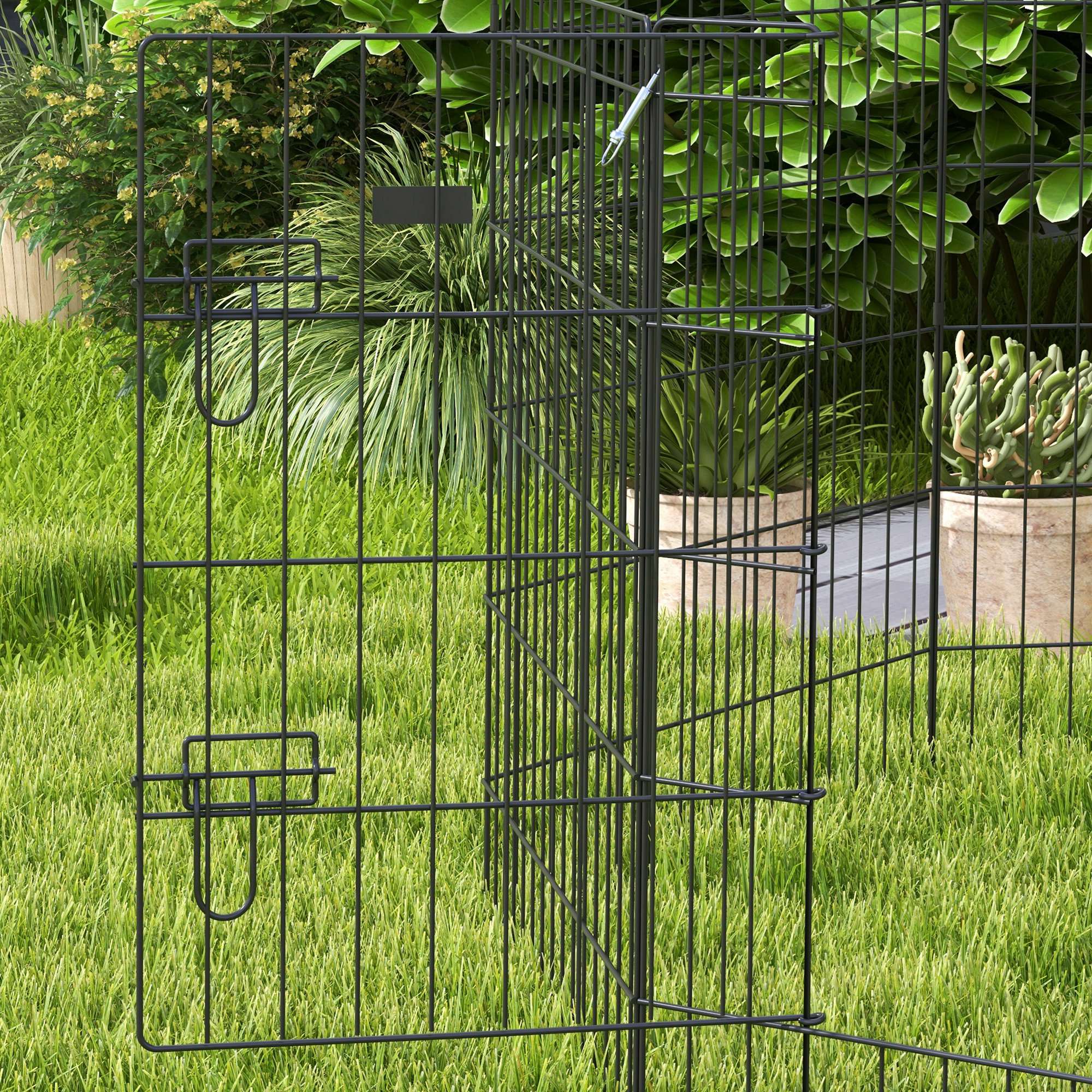 PawHut 8 Panel DIY Dog Pen With Door For Indoor/Outdoor Use, 76cm High - Image 8