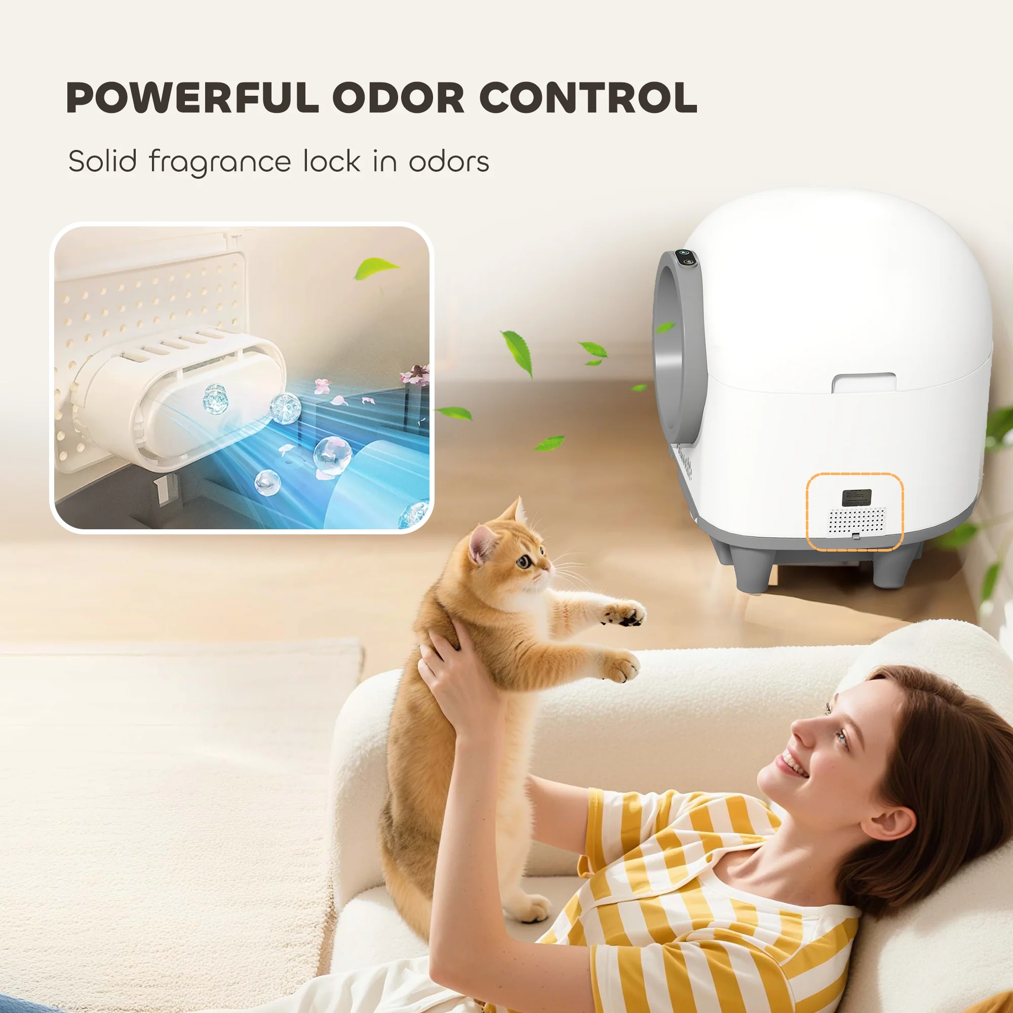 PawHut 80L Self Cleaning Cat Litter Tray with APP Control Safety Protection - Image 7