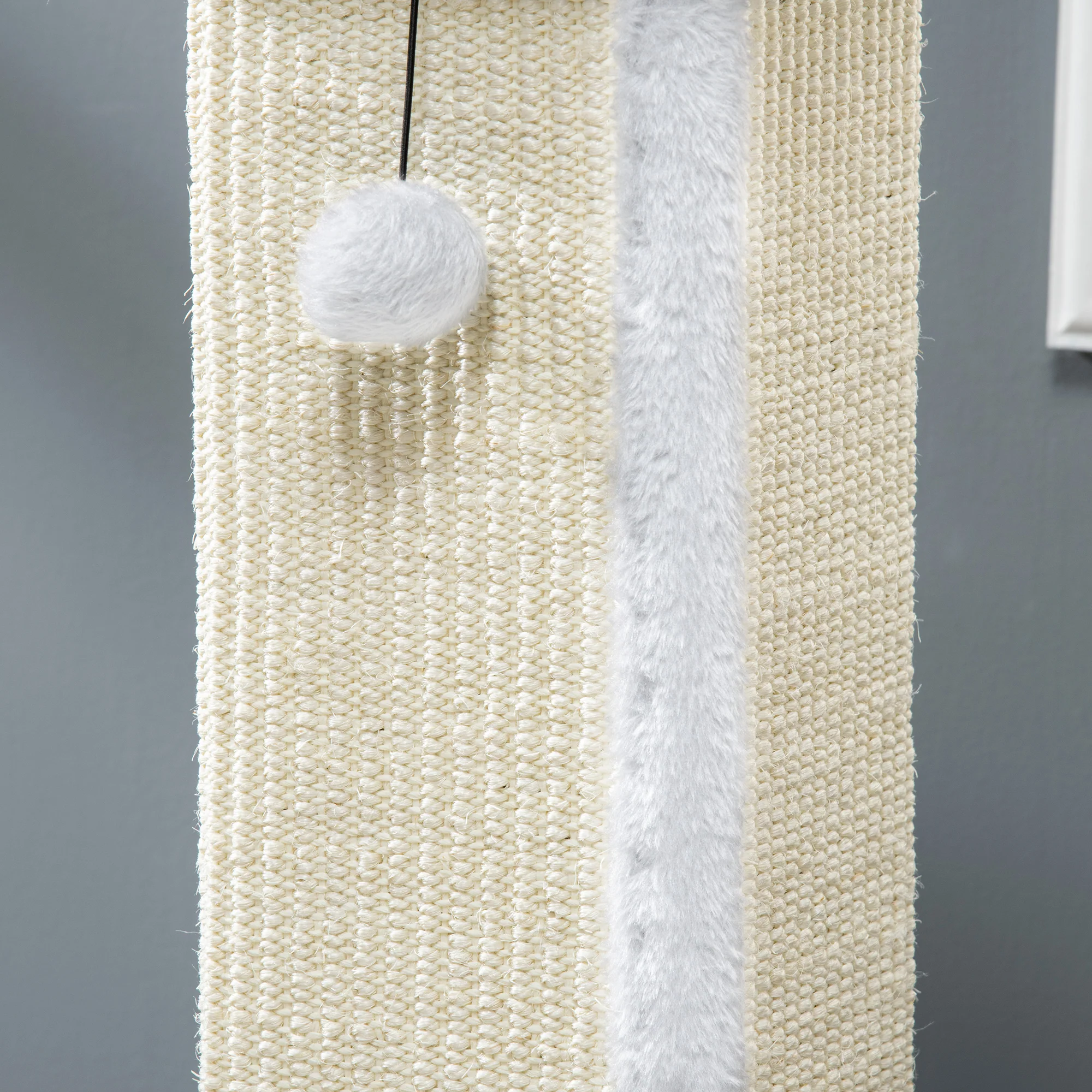 PawHut 81cm Cat Scratching Post w/ Sisal Rope, Hanging Ball Soft Plush - Image 17