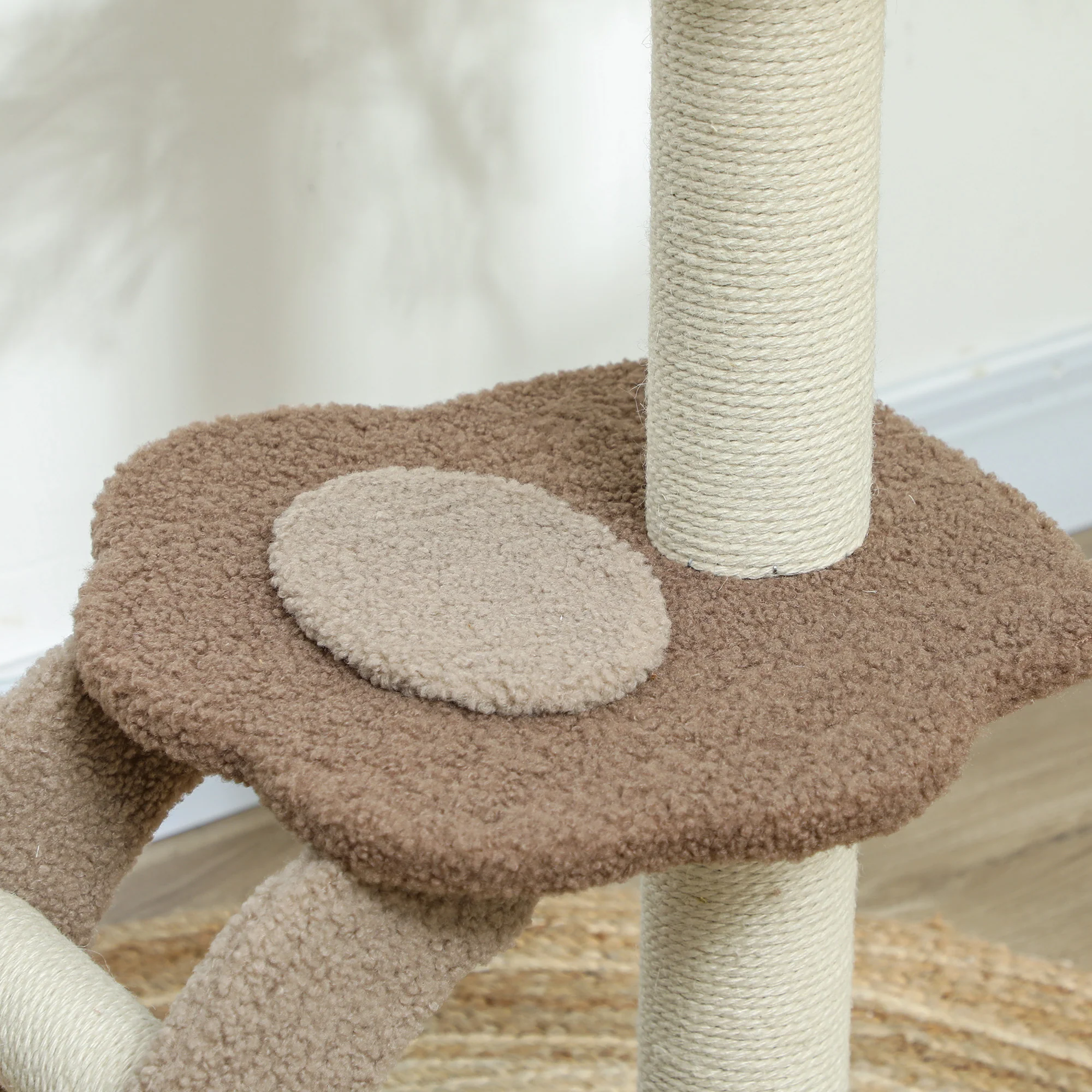 PawHut 88cm Cat Tee For Indoor Cats, Cat Tower With Scratching Post, Brown - Image 7