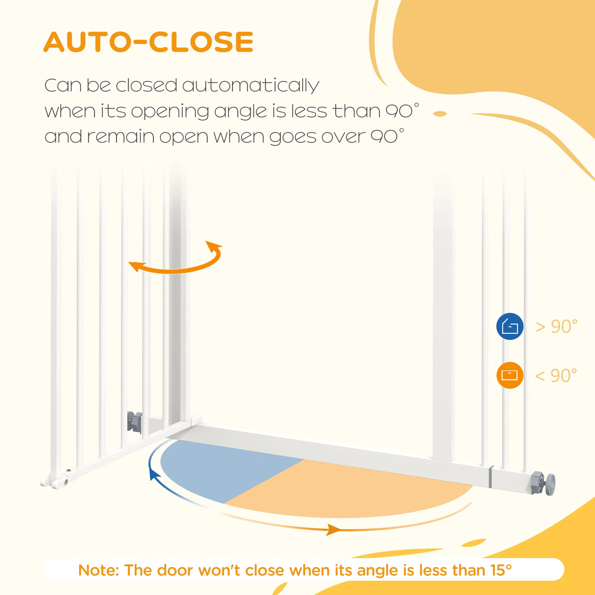 PawHut Adjustable Safety Gate w/ 1 Extensions and Four Adjustable Screws, White - Image 4