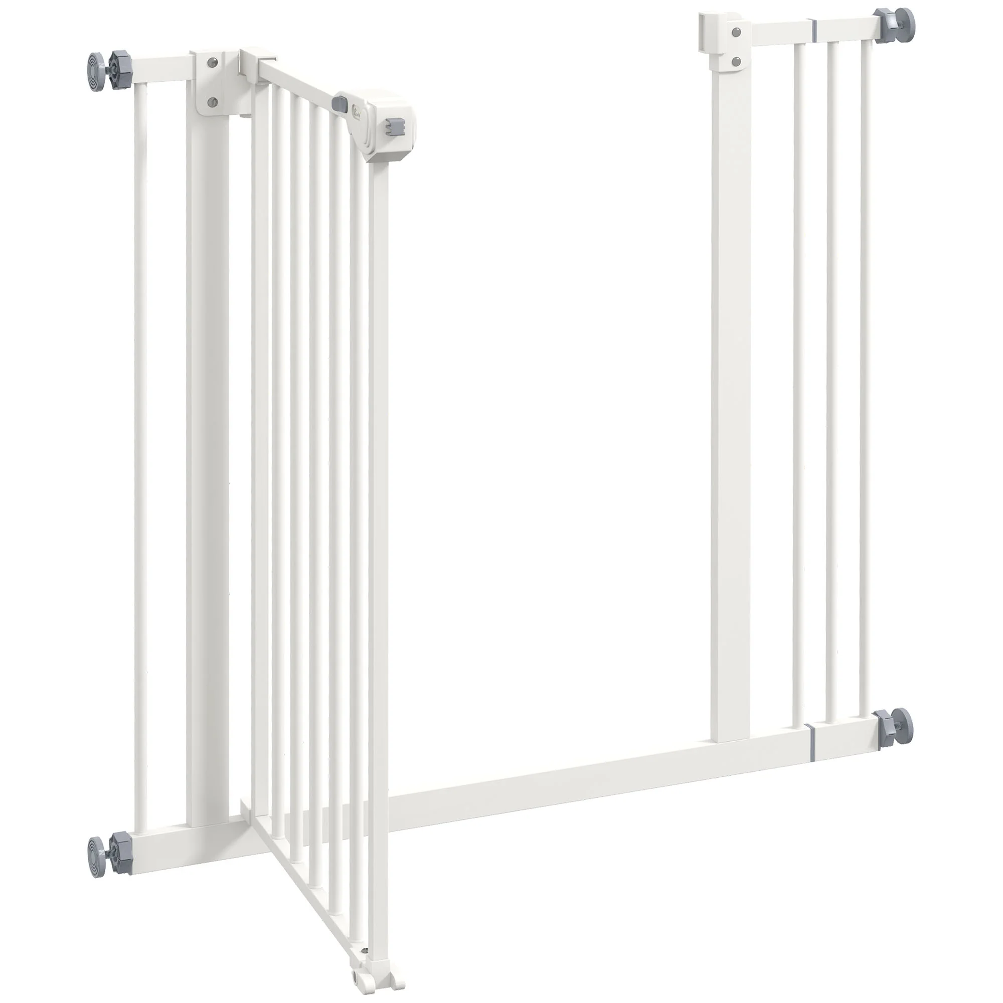 PawHut Adjustable Safety Gate w/ 1 Extensions and Four Adjustable Screws, White - Image 8