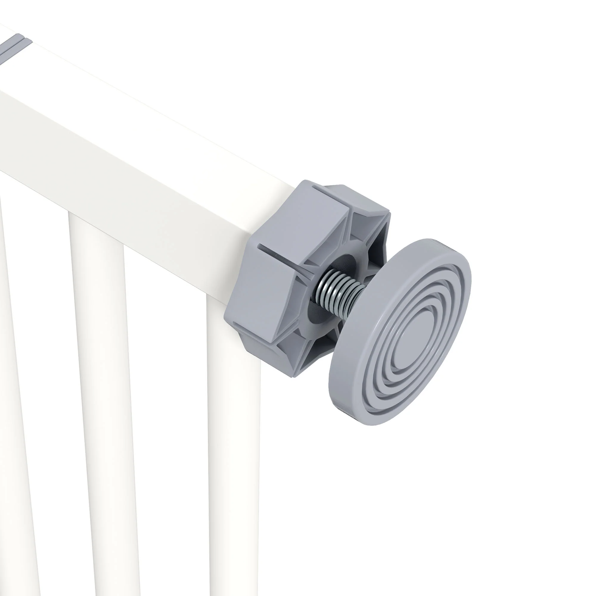 PawHut Adjustable Safety Gate w/ 1 Extensions and Four Adjustable Screws, White - Image 9