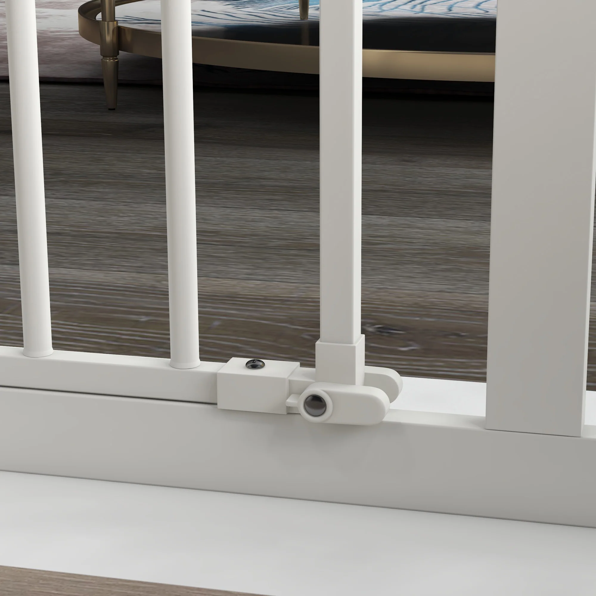 PawHut Adjustable Safety Gate w/ 1 Extensions and Four Adjustable Screws, White - Image 8