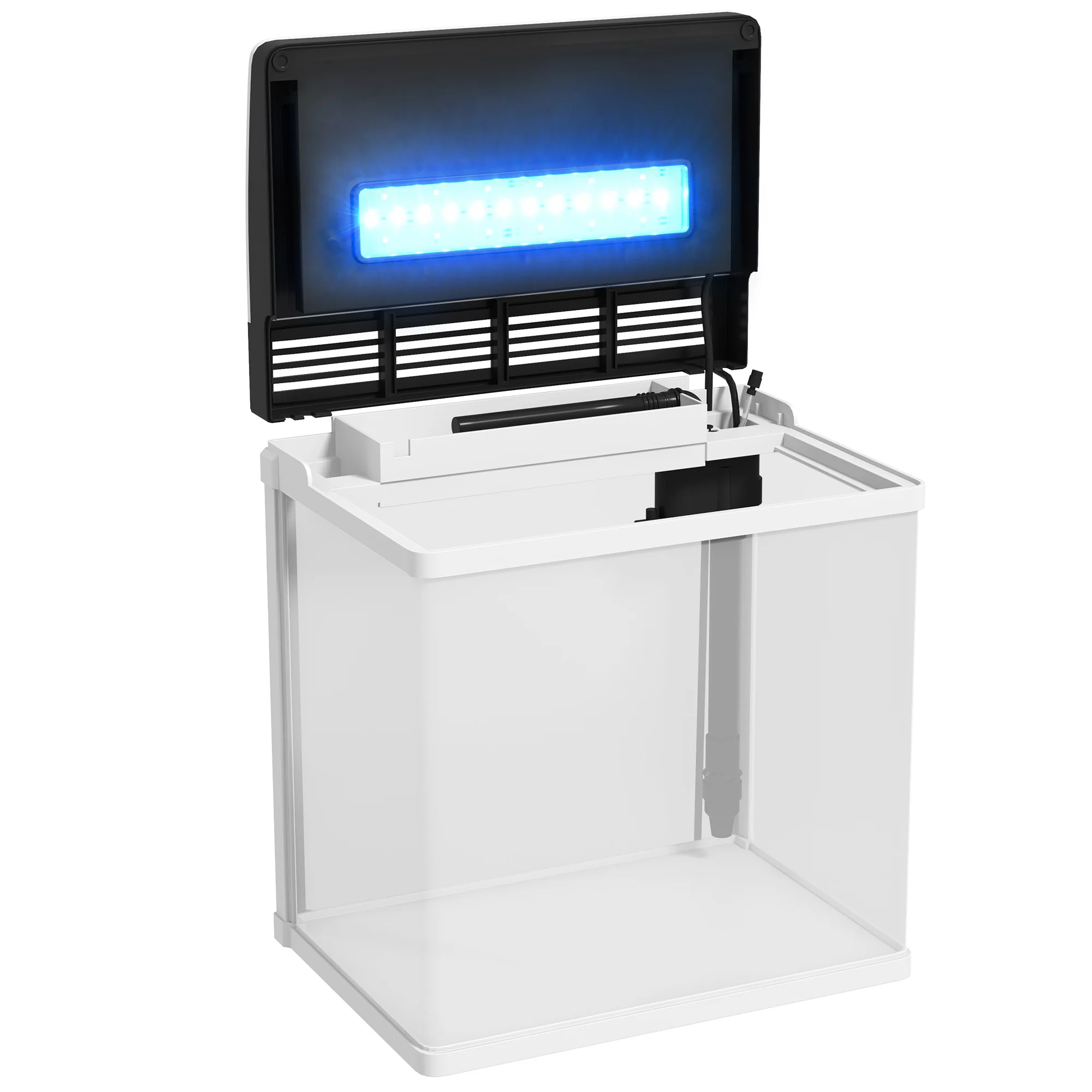 PawHut Aquarium 13L Glass Fish Tank w/ Filter, LED Lighting, Water Pump - Image 8