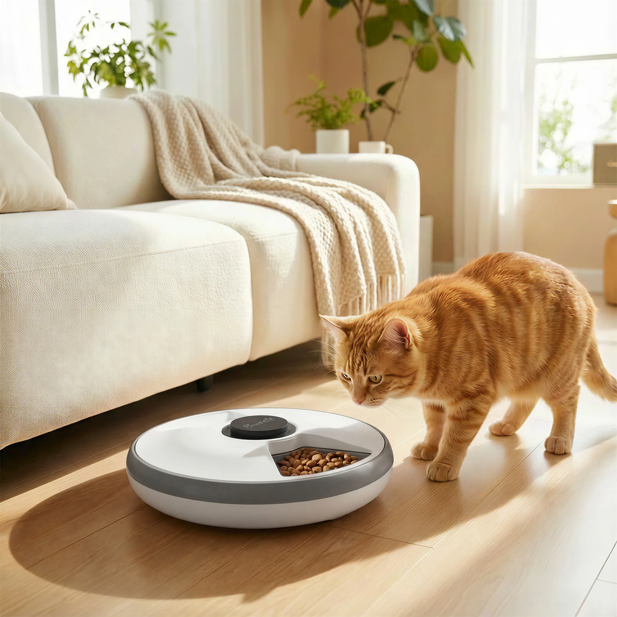 PawHut Automatic Cat Feeder Programmable Timer For 6 Meals - Image 2
