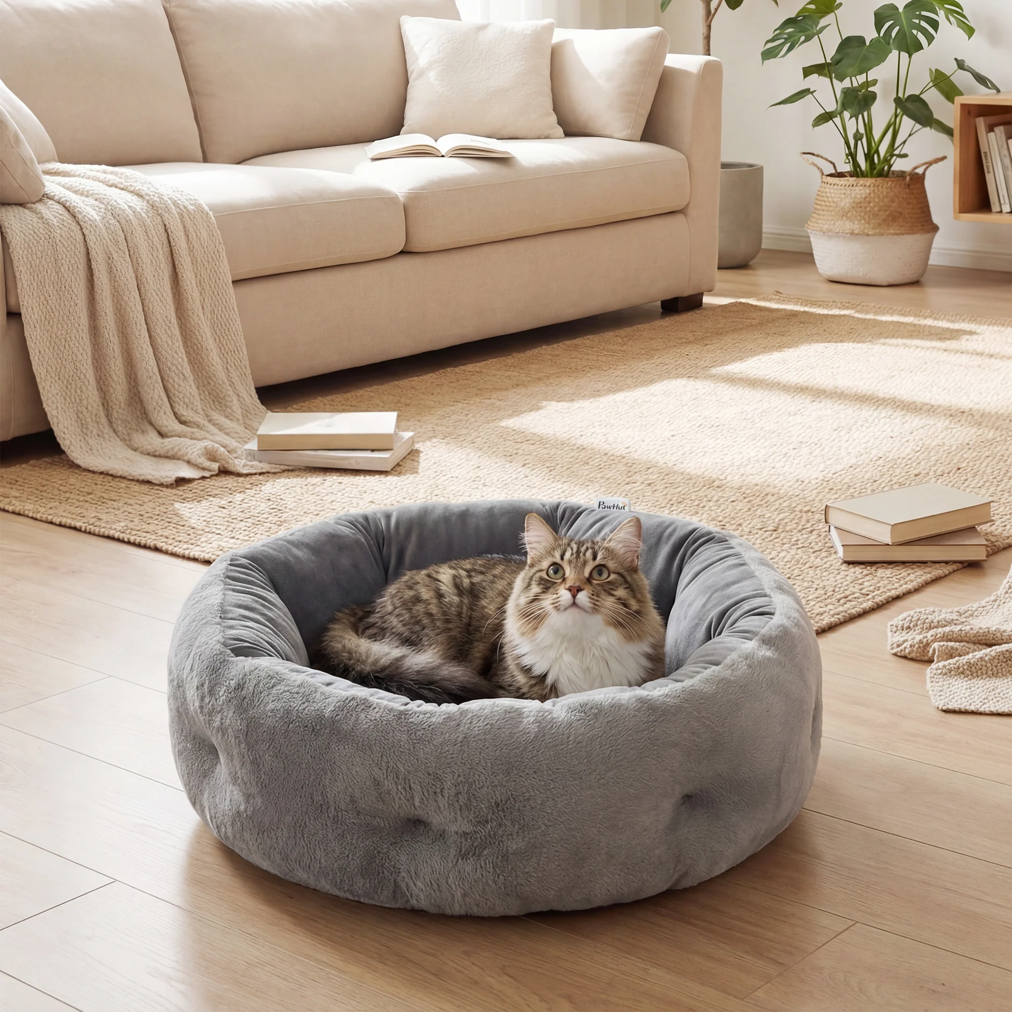 PawHut Cat Bed, Dog Pet Bed for Indoor Cats and Small Dogs - Image 2