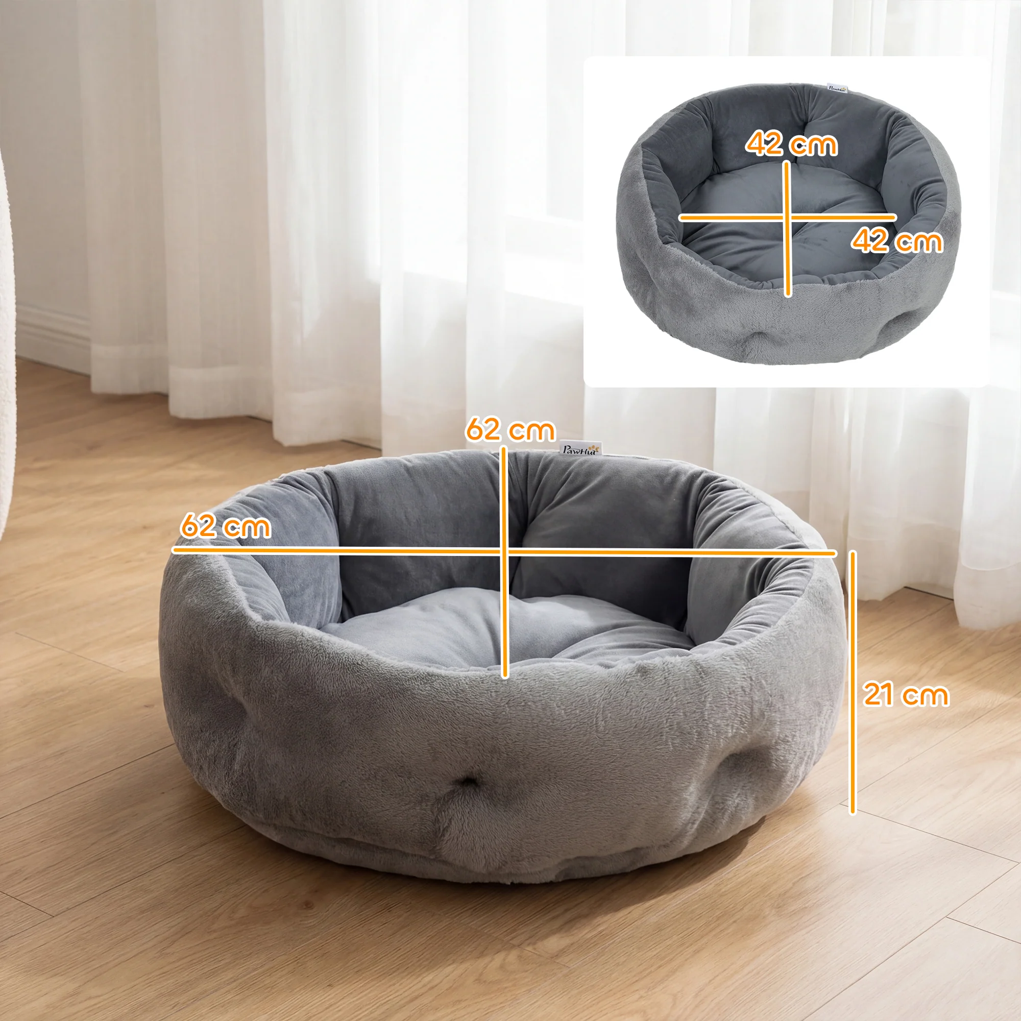 PawHut Cat Bed, Dog Pet Bed for Indoor Cats and Small Dogs - Image 5