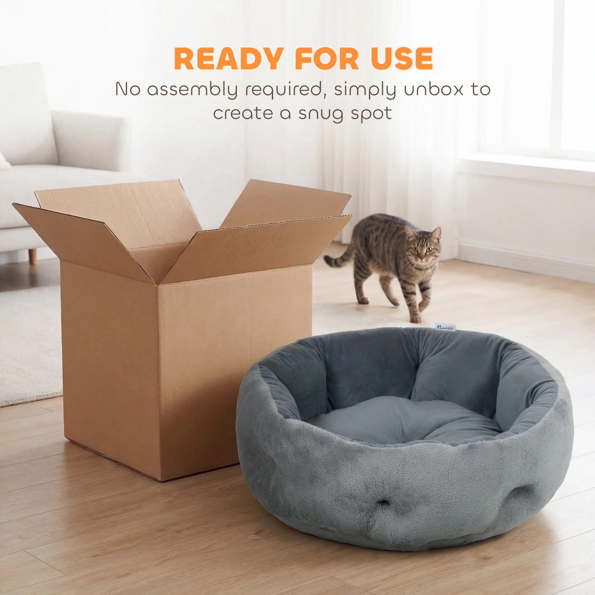 PawHut Cat Bed, Dog Pet Bed for Indoor Cats and Small Dogs - Image 6