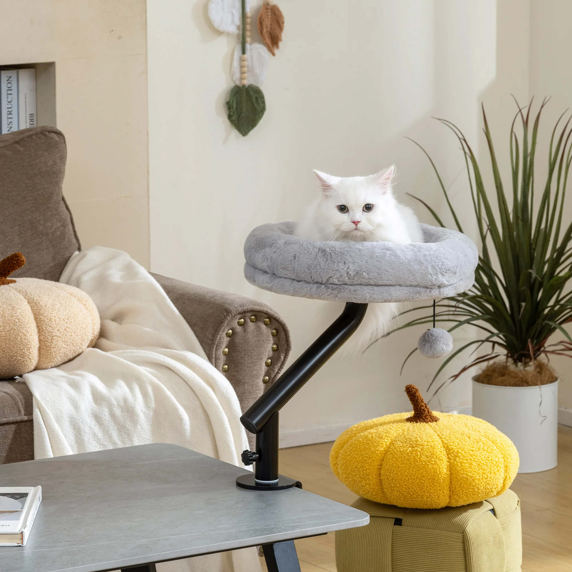 PawHut Cat Bed For Desk, 360° Rotatable Adjustable Cat Nest Hammock - Image 8