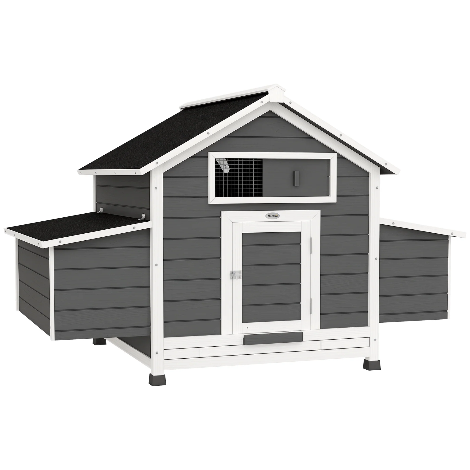 PawHut Chicken Coop With Nesting Box, Openable Top, Pull-Out Tray, Grey