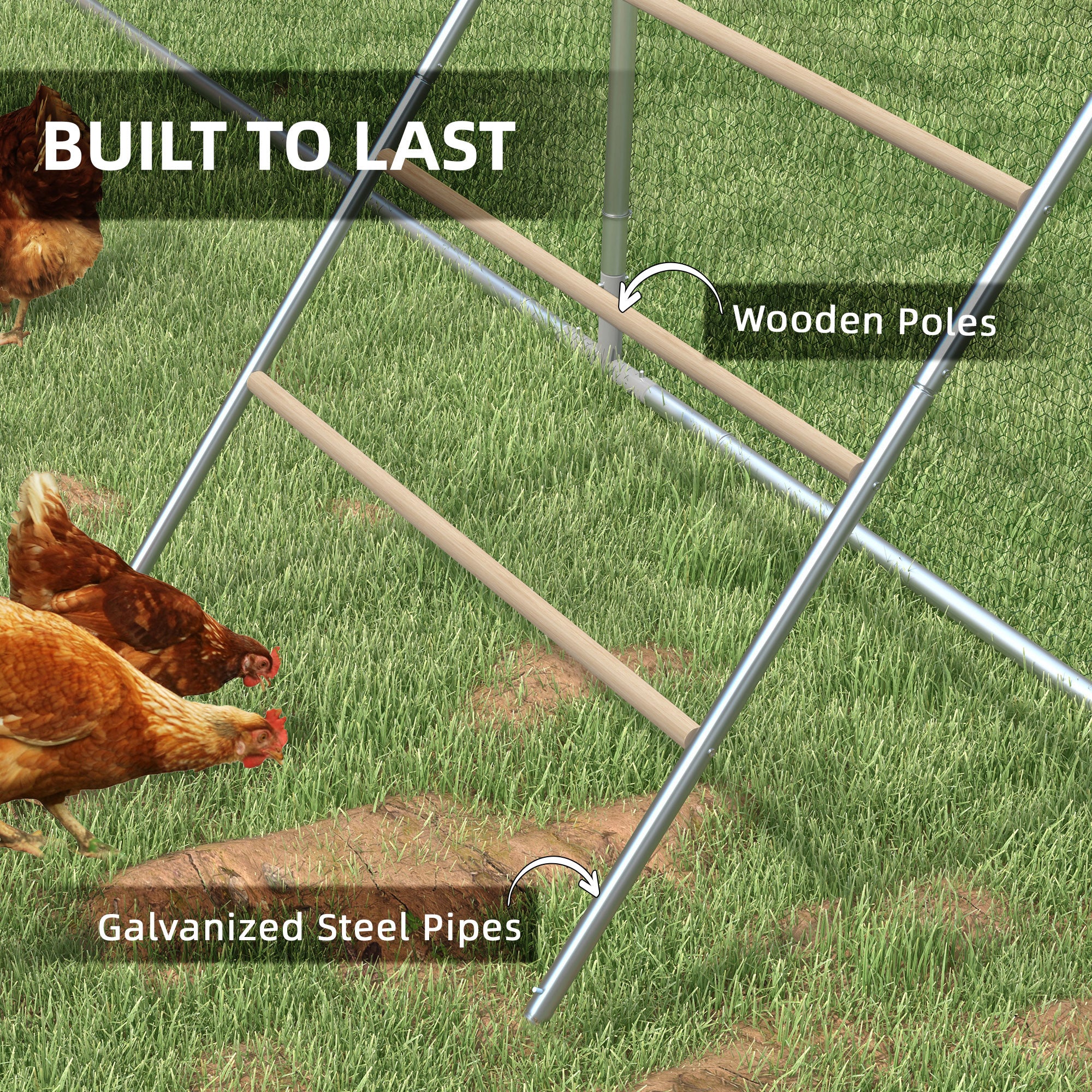 PawHut Chicken Perch for Coop, Jungle Gym Roosting Bar for Backyard Farm - Image 4