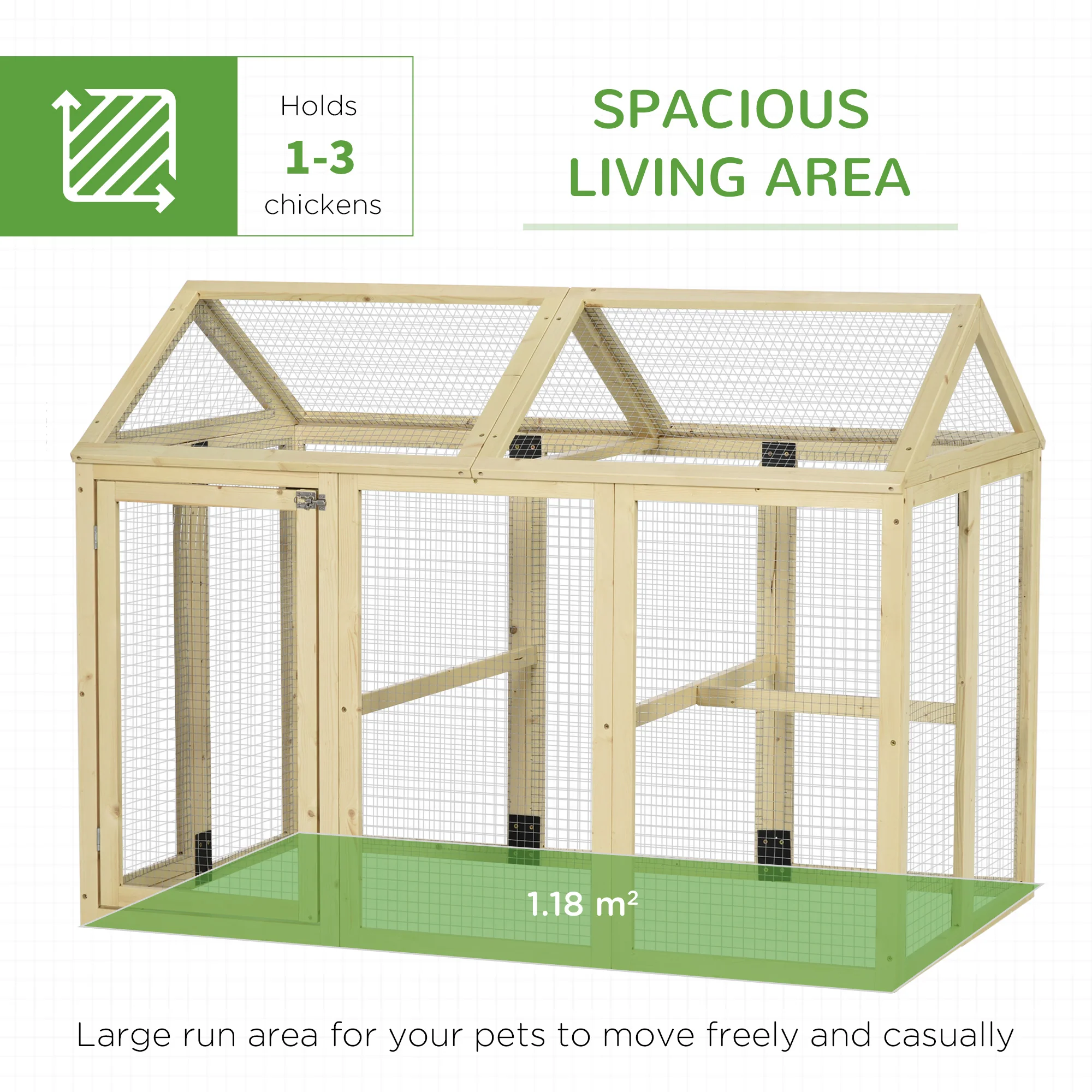 PawHut Chicken Run, Wooden Chicken Coop w/ Combinable Design - Image 12