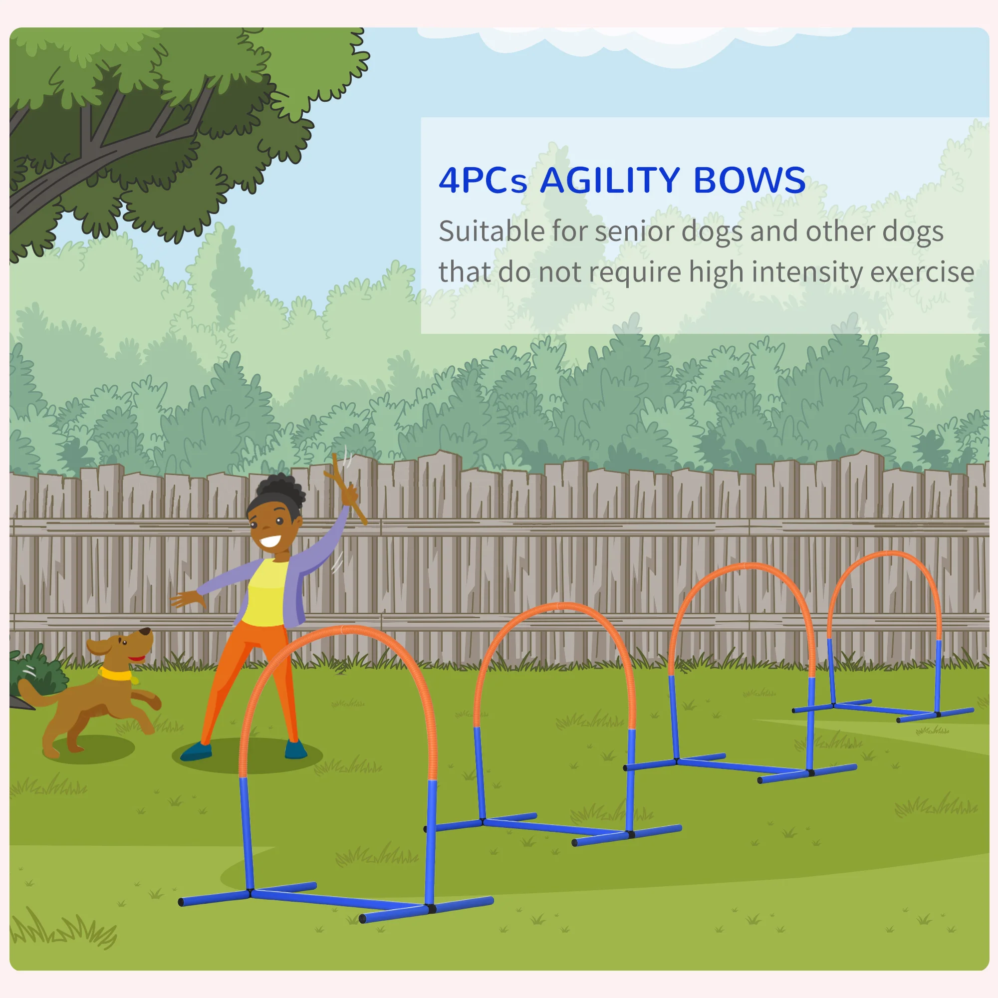 PawHut Dog Agility Training Equipment Pet Agility Training Set With Carry Bag - Image 6