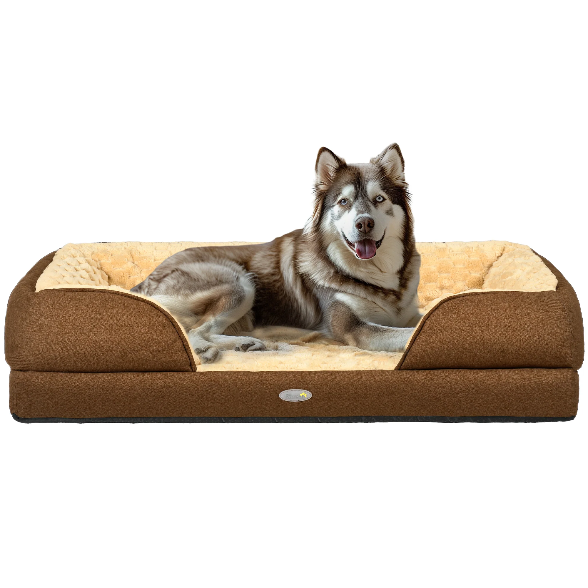 PawHut Dog Bed Calming Pet Bed Dog Mattress For Large Dogs - Charcoal Grey/Brown - Image 10