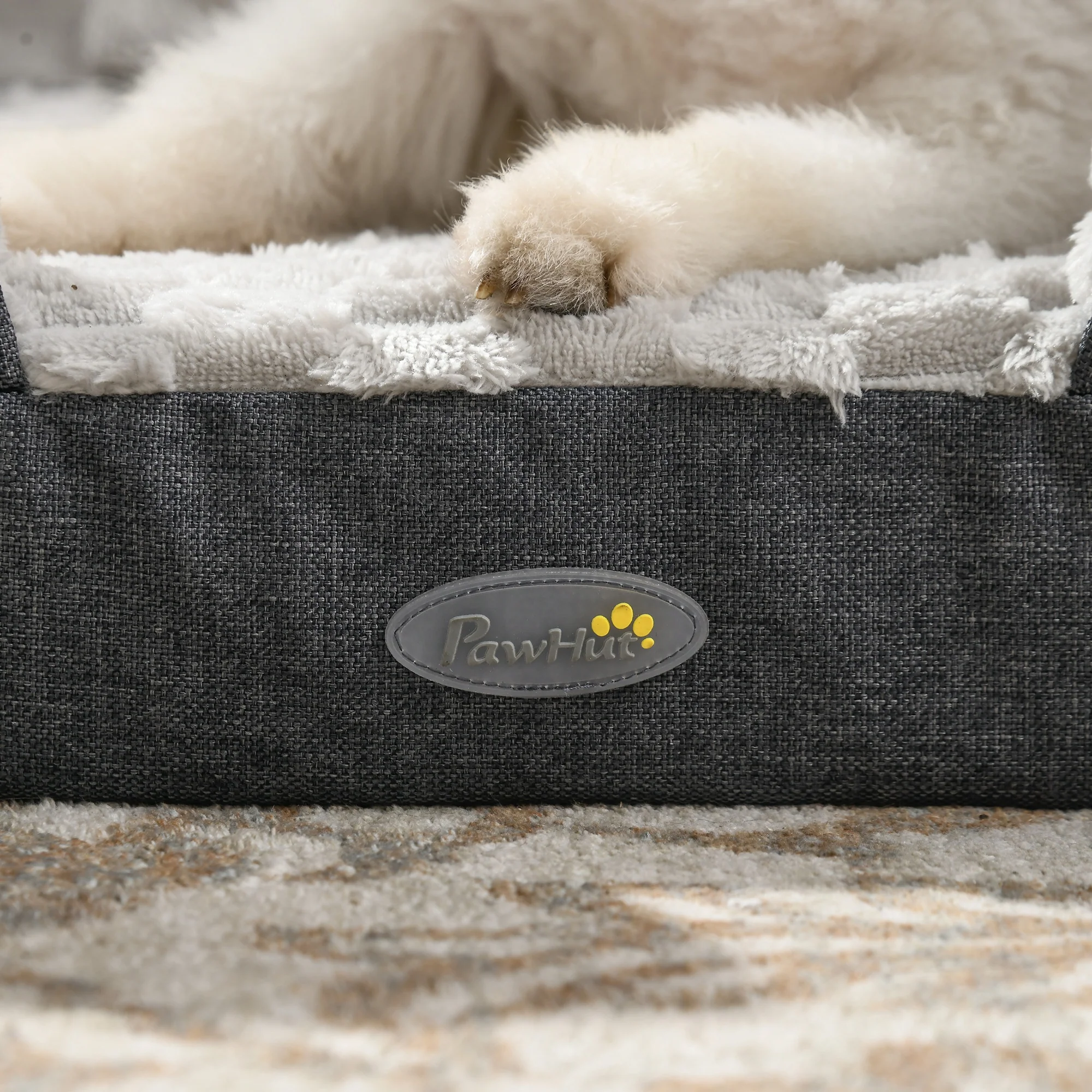 PawHut Dog Bed Calming Pet Bed Dog Mattress For Large Dogs - Charcoal Grey/Brown - Image 9