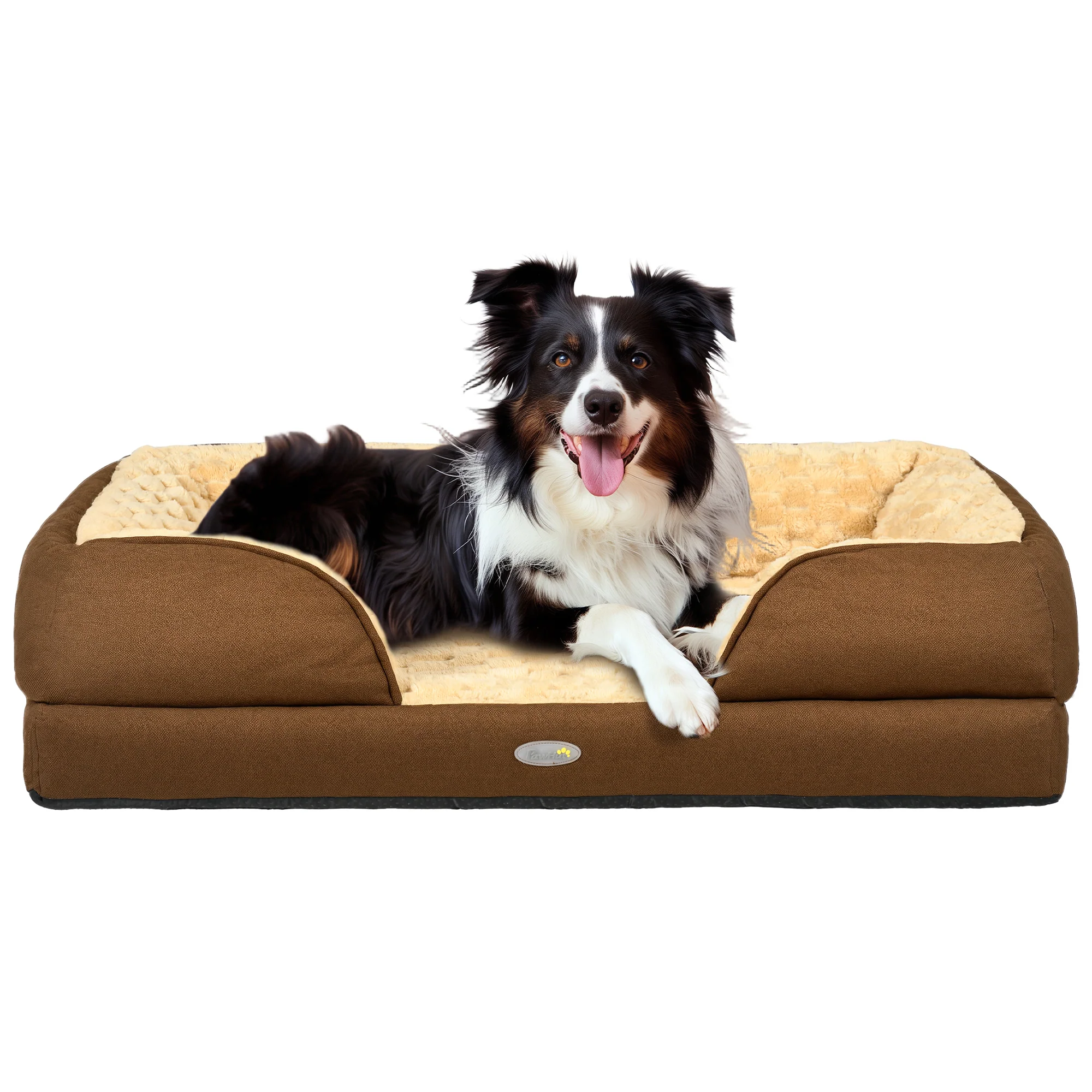 PawHut Dog Bed Calming Pet Bed Dog Mattress For Medium Dogs - Charcoal Grey/Brown - Image 10