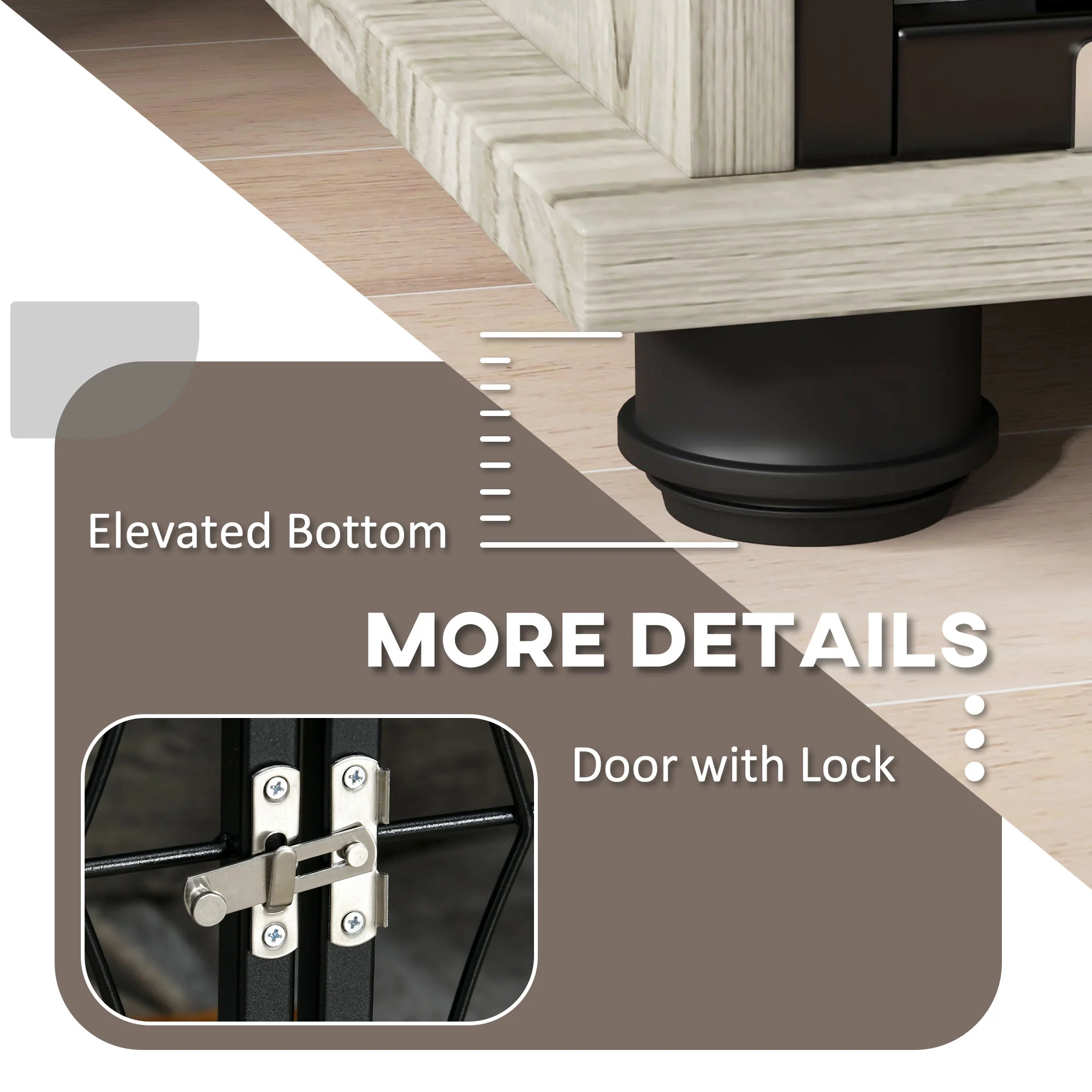 PawHut Dog Crate Furniture End Table w/ Cushion - Image 16
