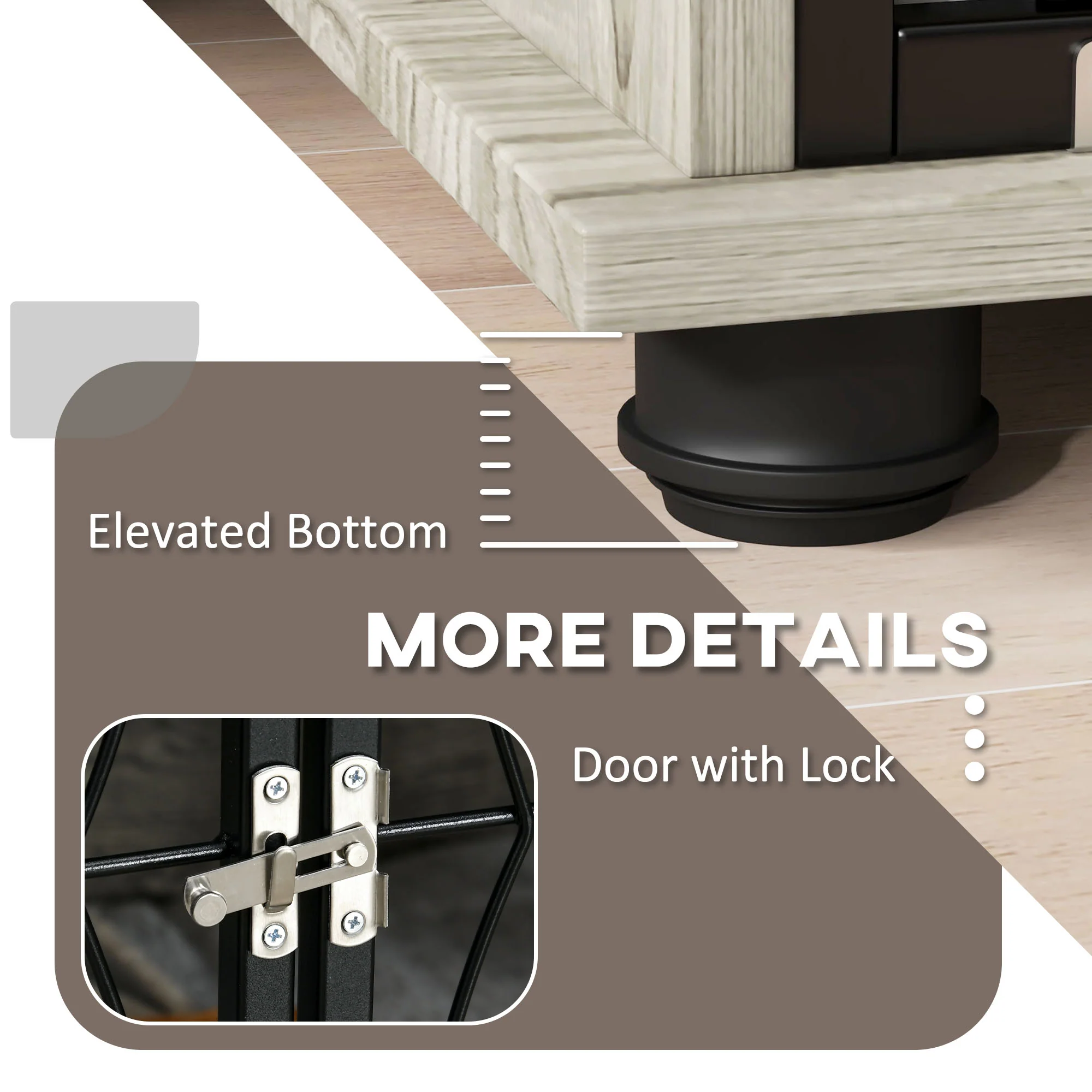 PawHut Dog Crate Furniture End Table w/ Cushion - Image 25
