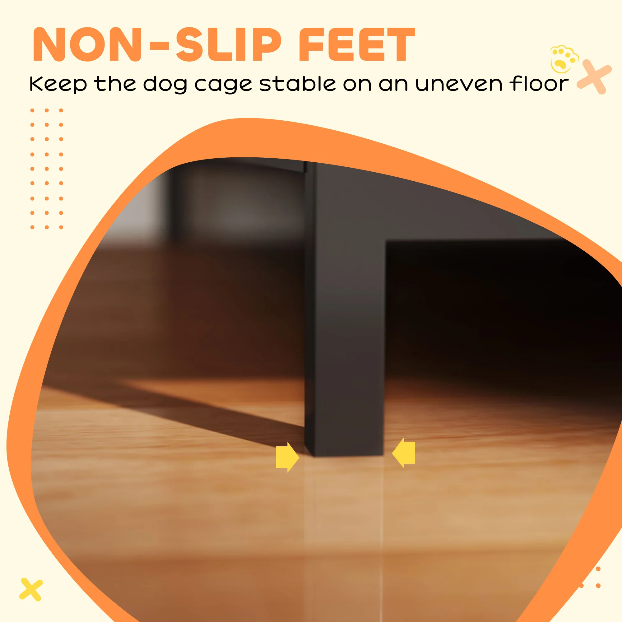 PawHut Dog Crate Furniture With Anti-Chew Resistant Mesh For Dogs - Walnut Brown - Image 15