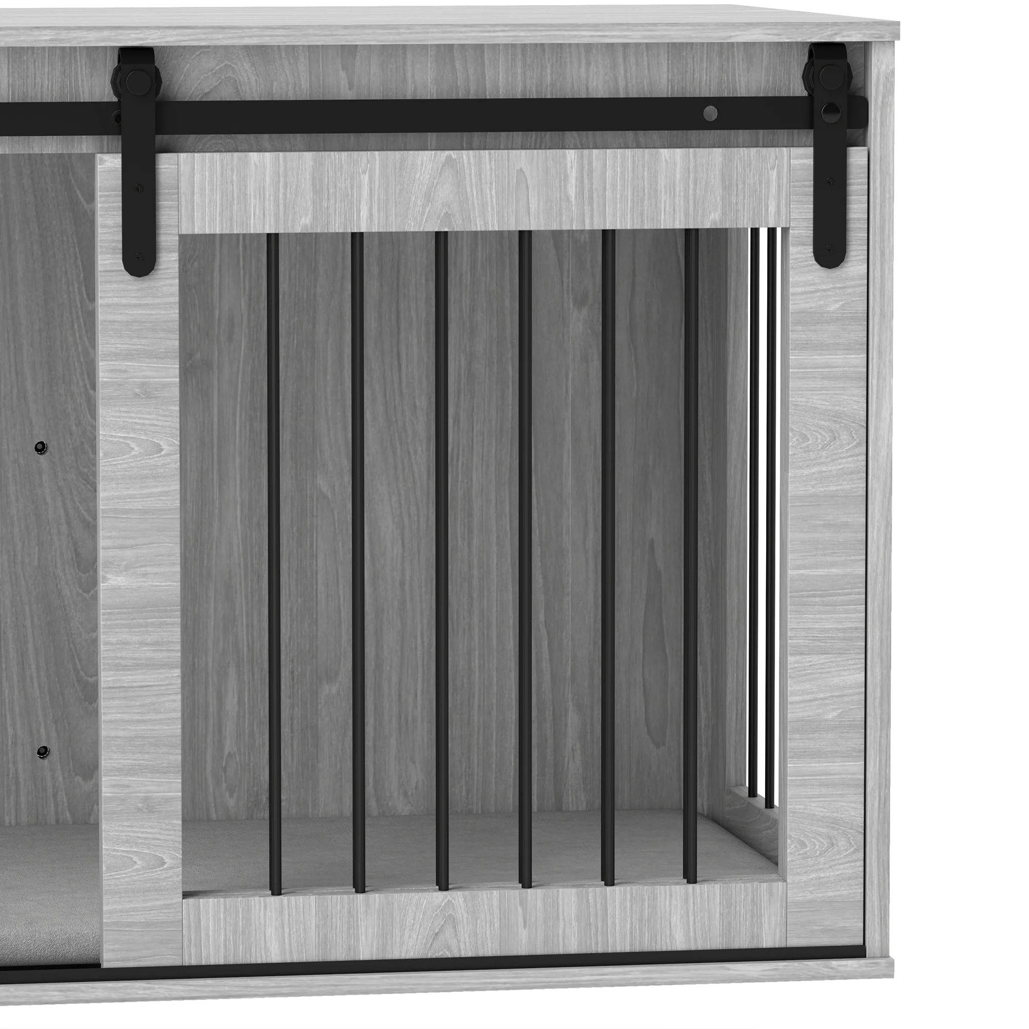 PawHut Dog Crate Furniture with Removable Cushion for XL-sized Dogs - Grey - Image 9