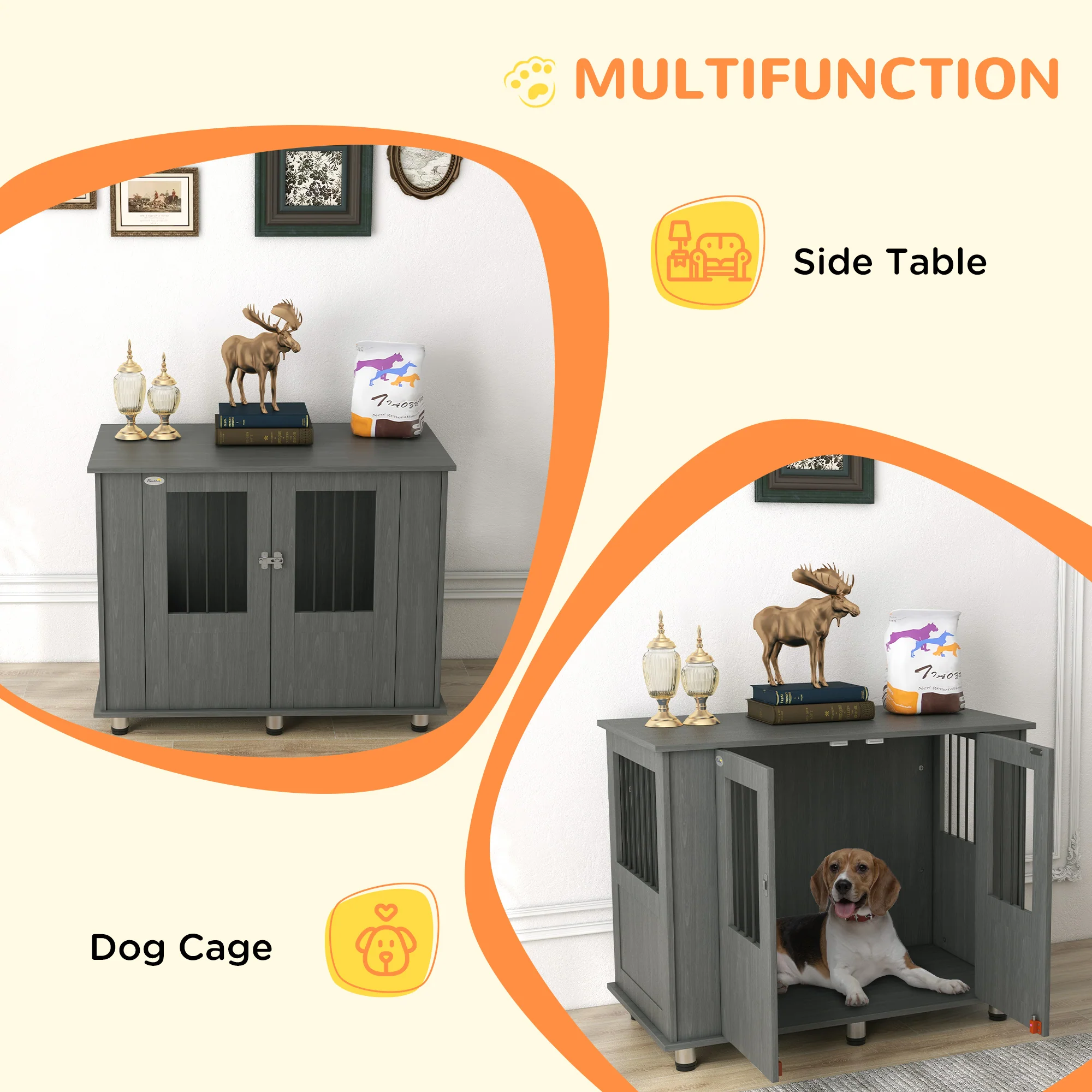 PawHut Dog Crate Kennel Cage - Image 4