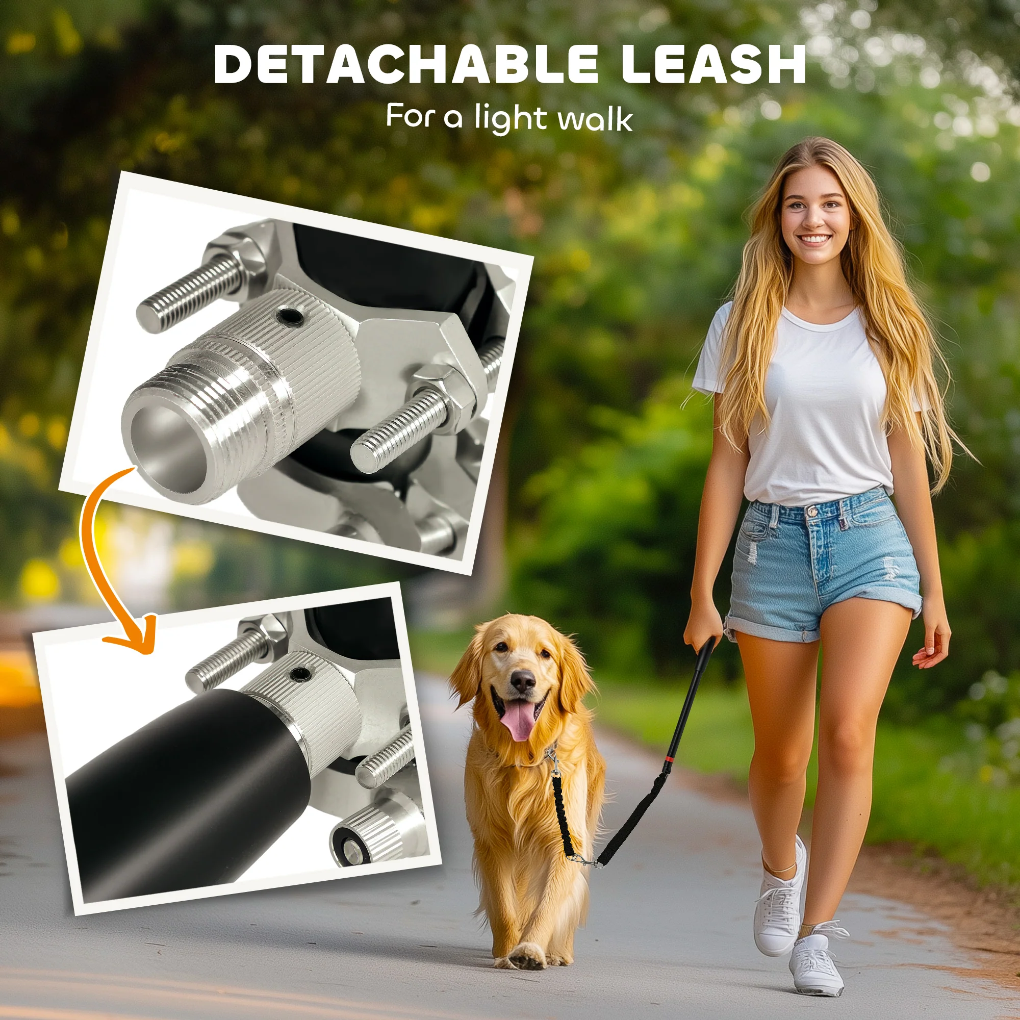 PawHut Dog Lead For Bicycle, Easy Installation, For Cycling, Training - Image 15