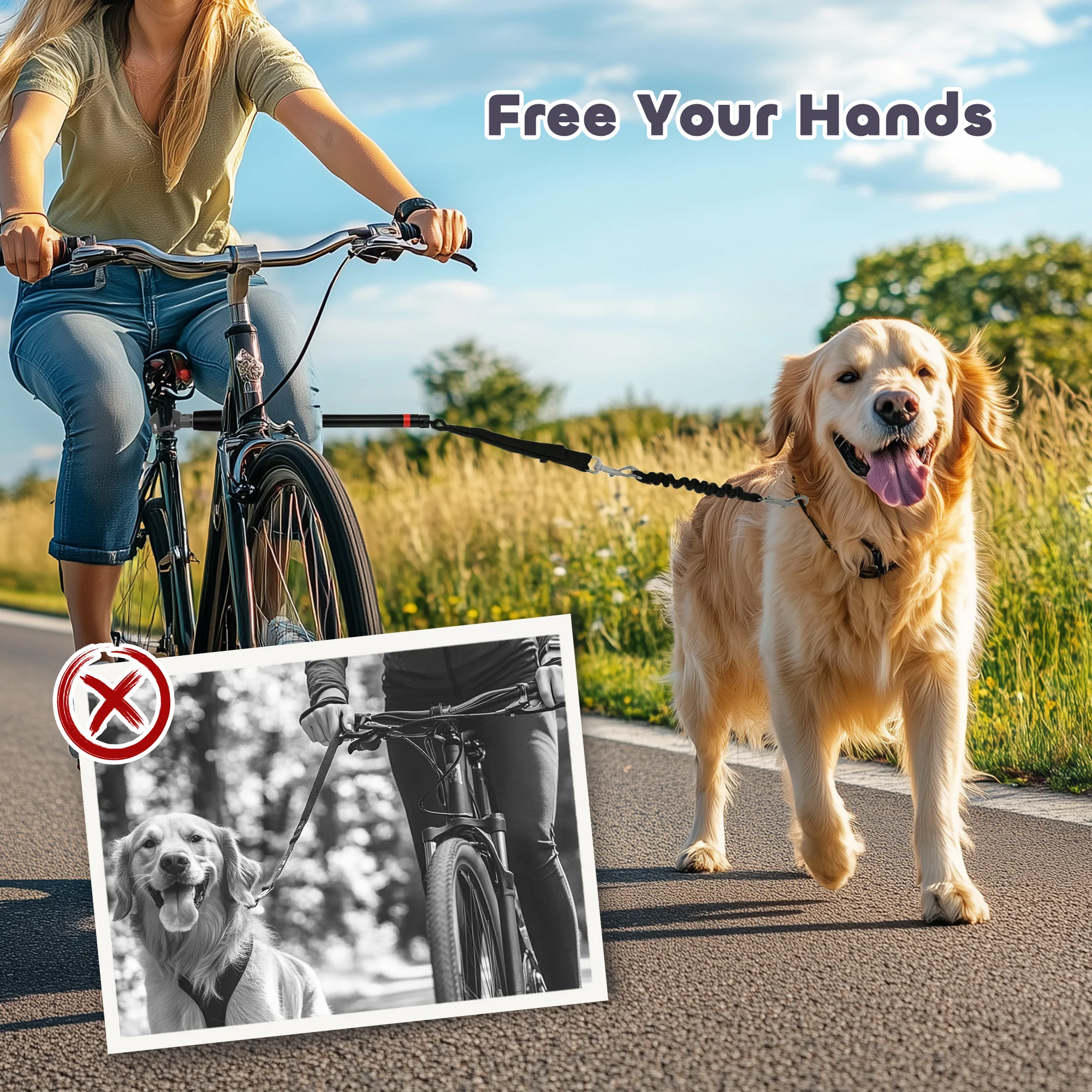 PawHut Dog Lead For Bicycle, Easy Installation, For Cycling, Training - Image 16