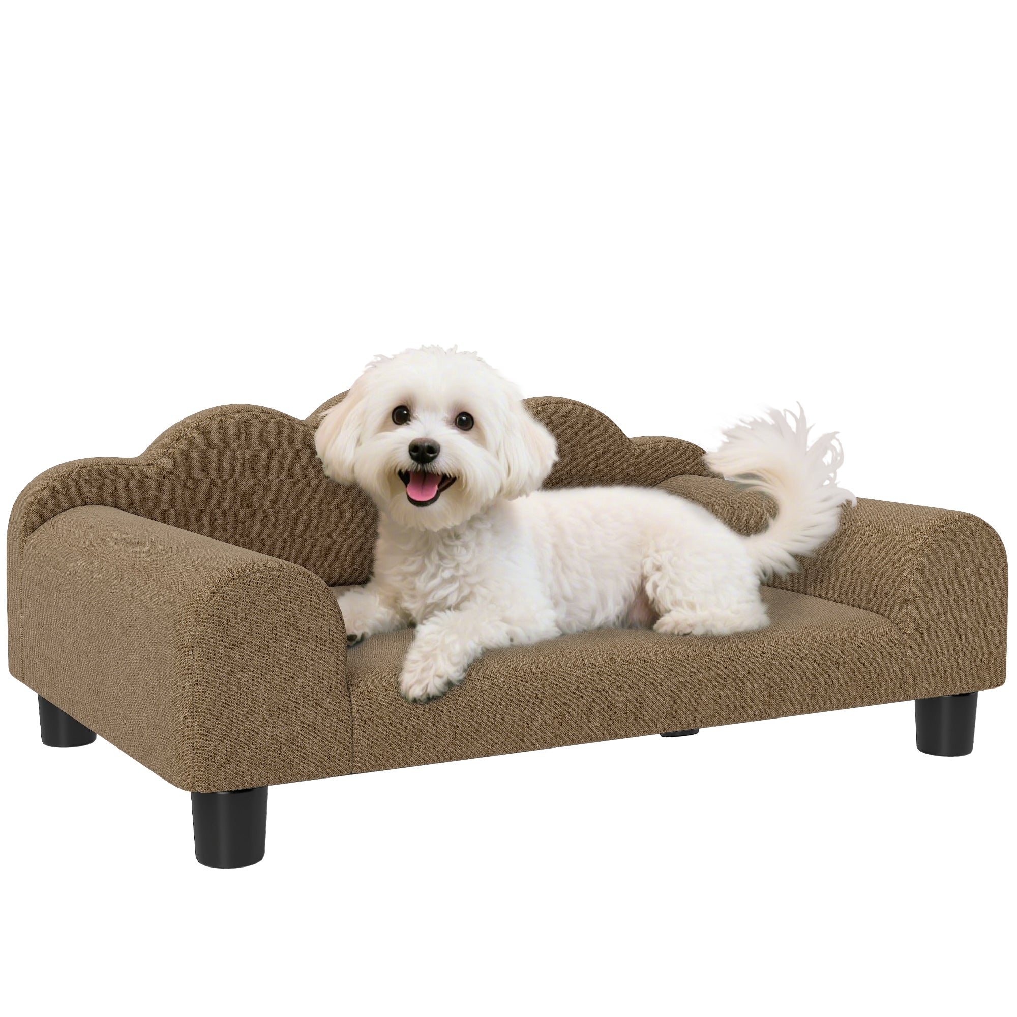 PawHut Dog Sofa Bed, Cat Sofa With Backrest, Armrest, For Small Dogs