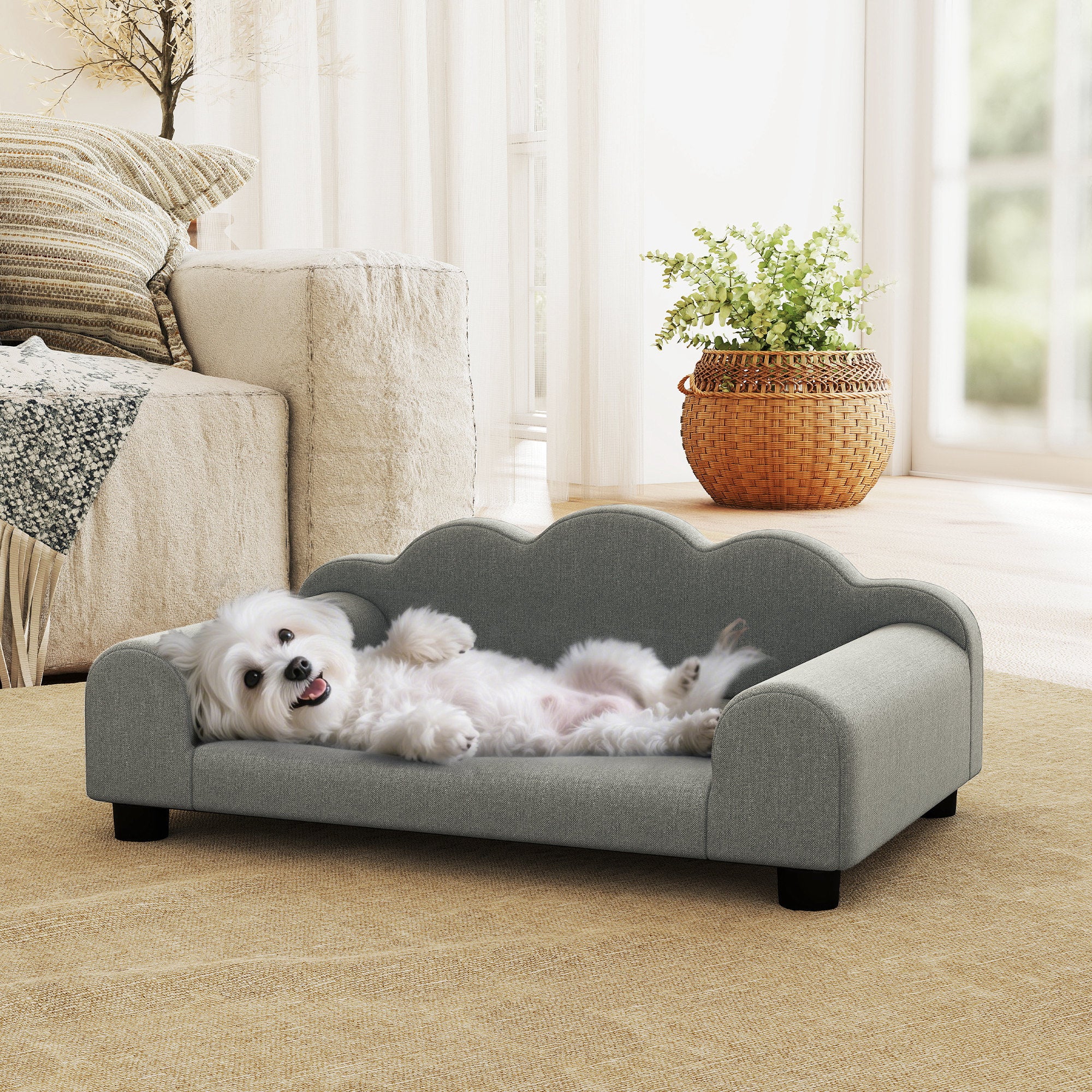 PawHut Dog Sofa Bed, Cat Sofa With Backrest, Armrest, For Small Dogs - Image 17