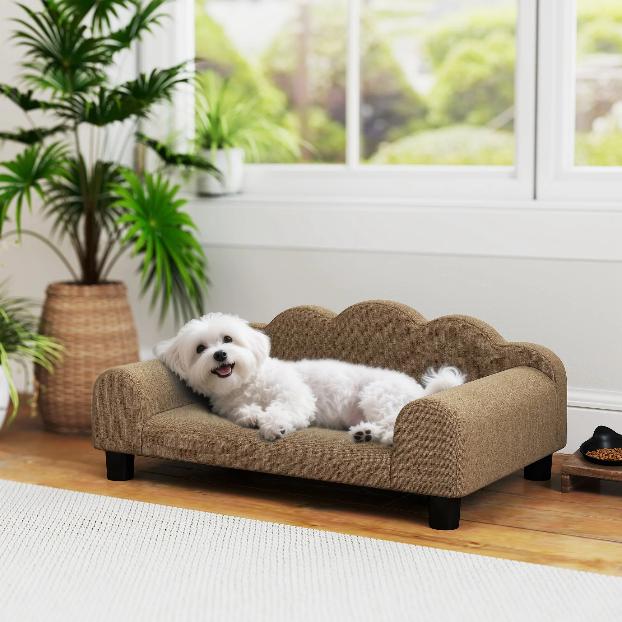 PawHut Dog Sofa Bed, Cat Sofa With Backrest, Armrest, For Small Dogs - Image 2