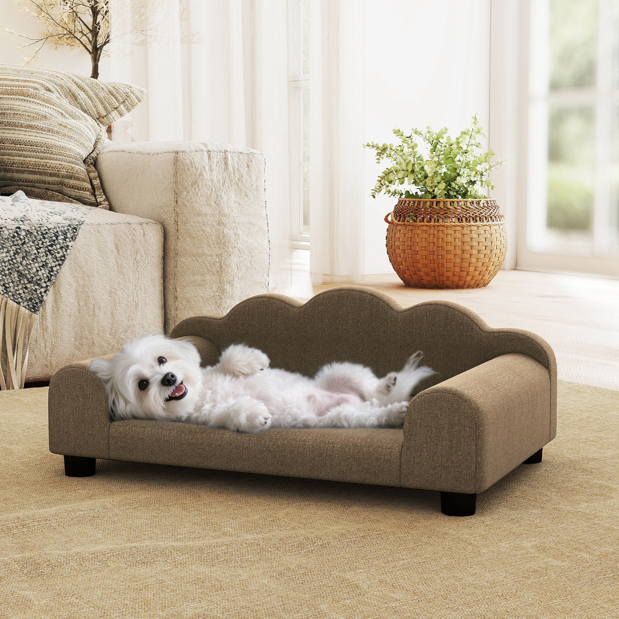PawHut Dog Sofa Bed, Cat Sofa With Backrest, Armrest, For Small Dogs - Image 8