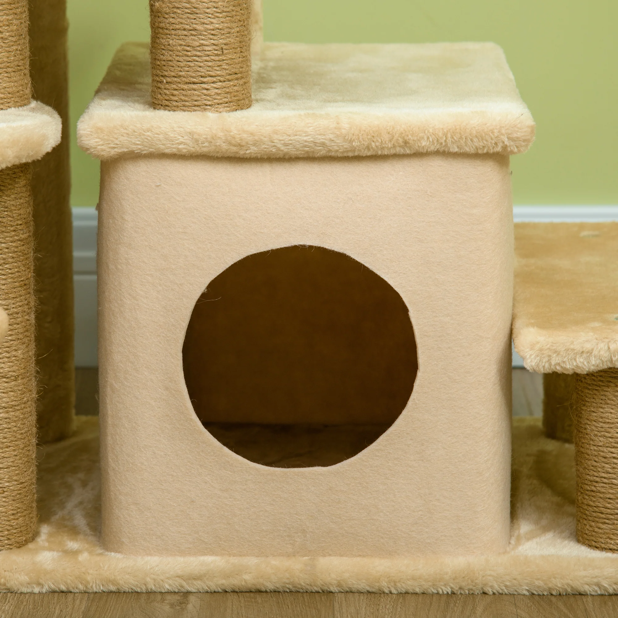 PawHut Cat Steps For Bed 4 Step Pet Stairs Cat House With Detachable Cover - Image 9