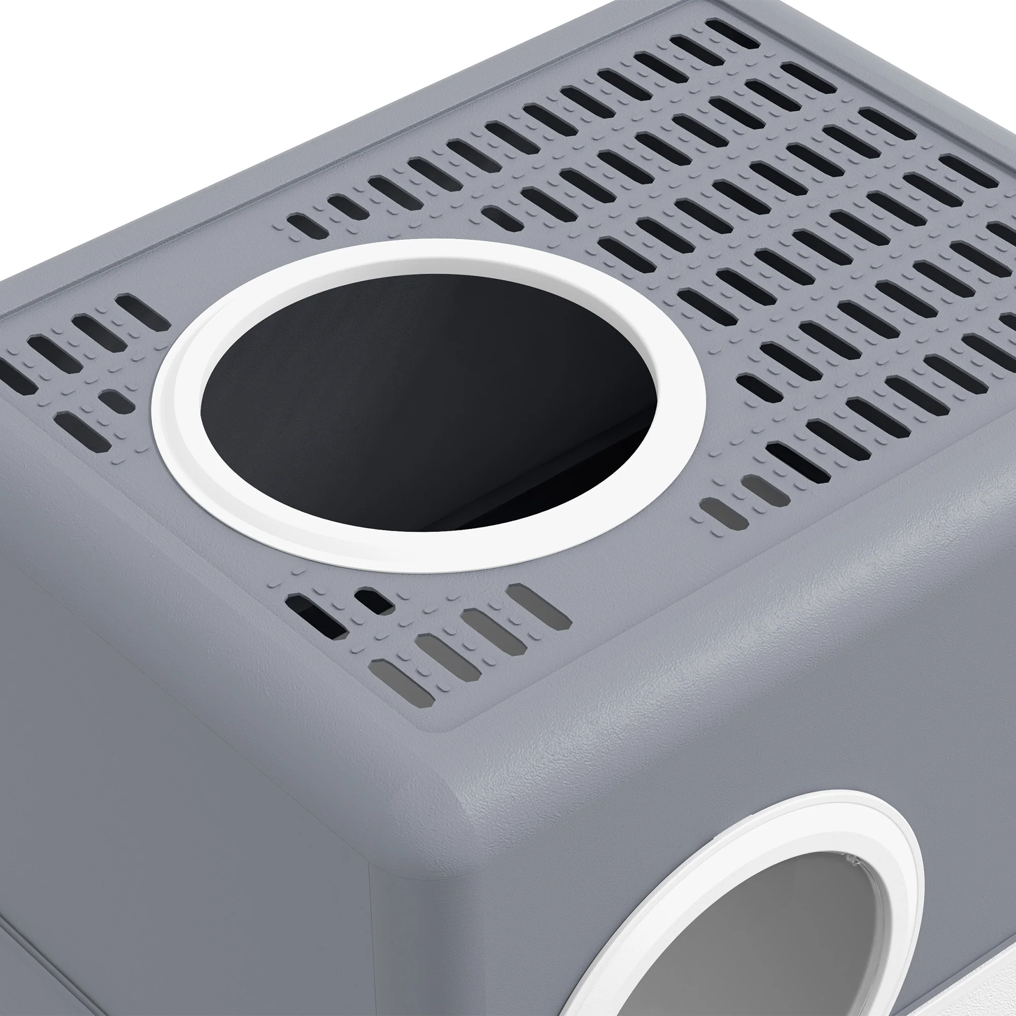 PawHut Enclosed Cat Litter Tray With Lid, Front Entry, Top Exit, Scoop - Image 18