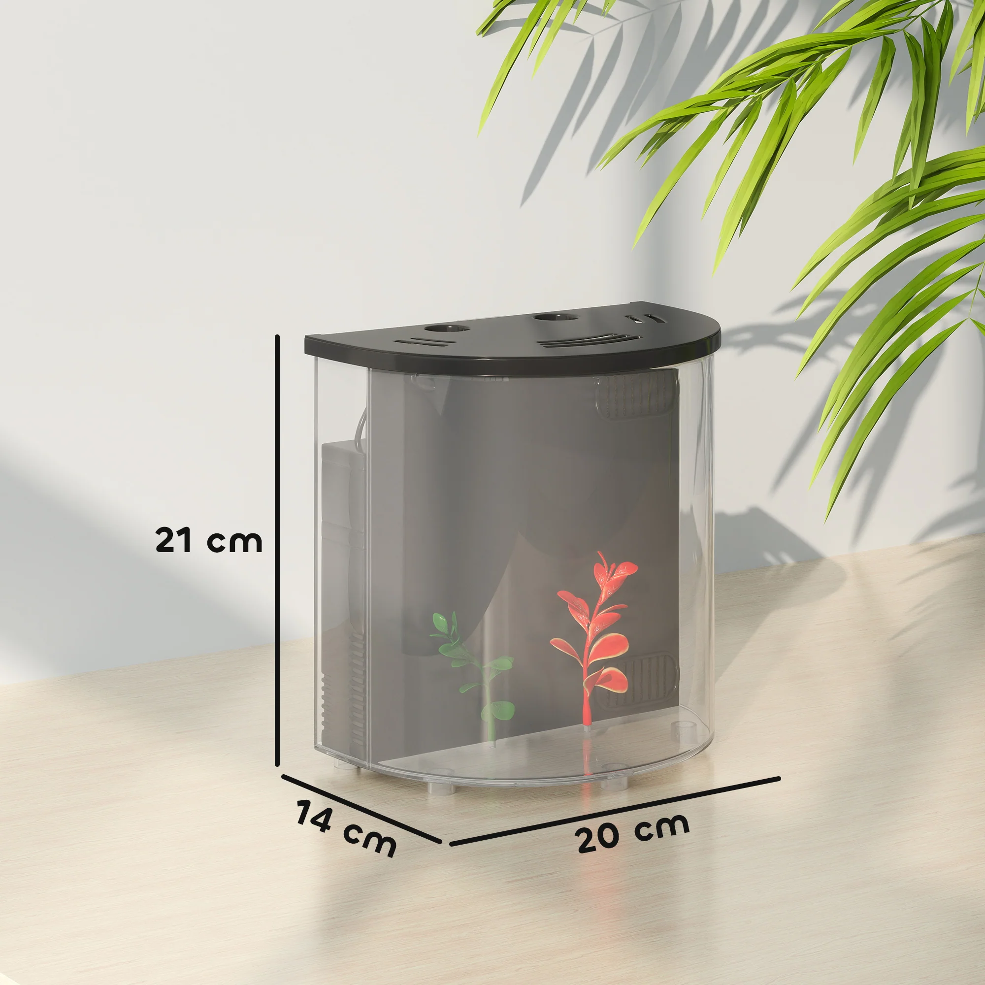 PawHut Fish Tank, 3L Nano Aquarium Starter Kit with Filter System, LED Light - Image 5