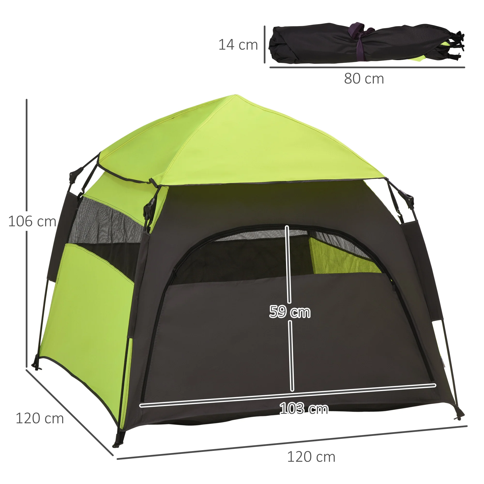 PawHut Foldable Dog Cat Tent With Waterproof Oxford Cloth, Carry Bag - Image 14