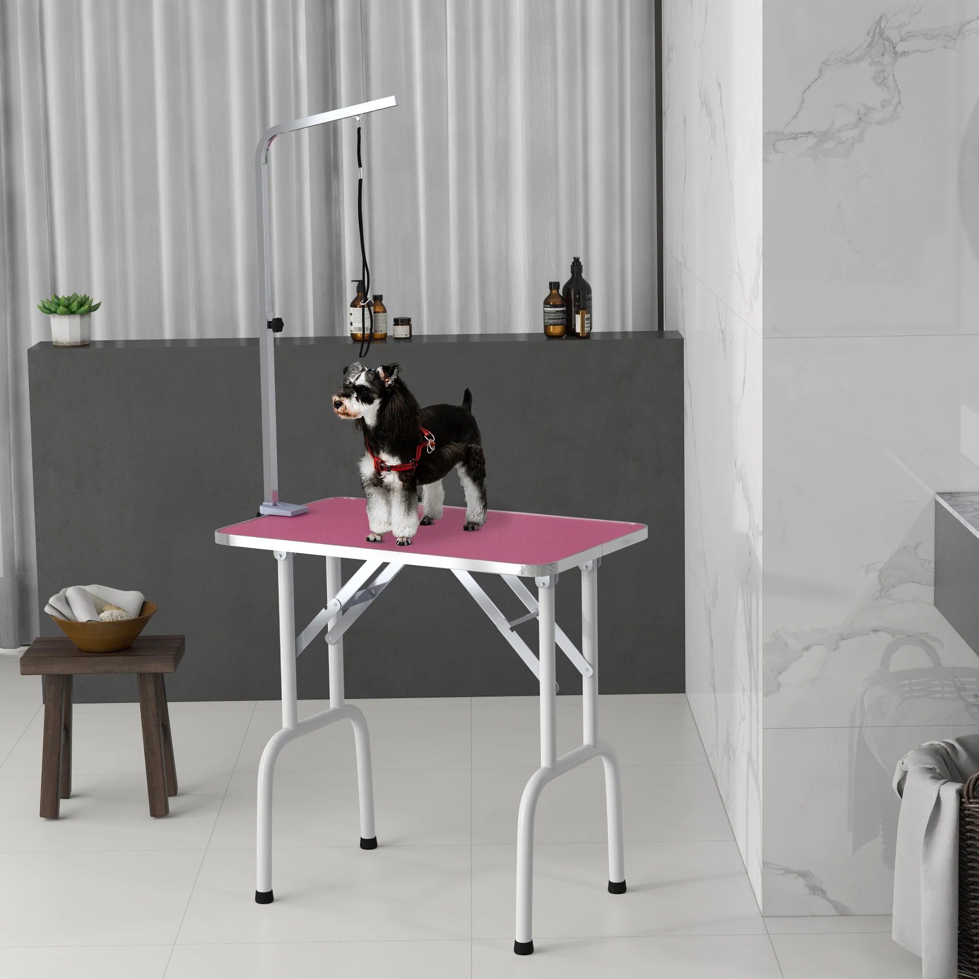 PawHut Foldable Dog Grooming Table Adjustable Arm 81x49x80 Cm - Image 11
