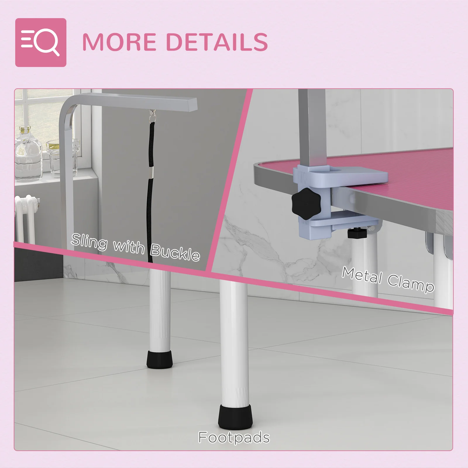 PawHut Foldable Dog Grooming Table Adjustable Arm 81x49x80 Cm - Image 17