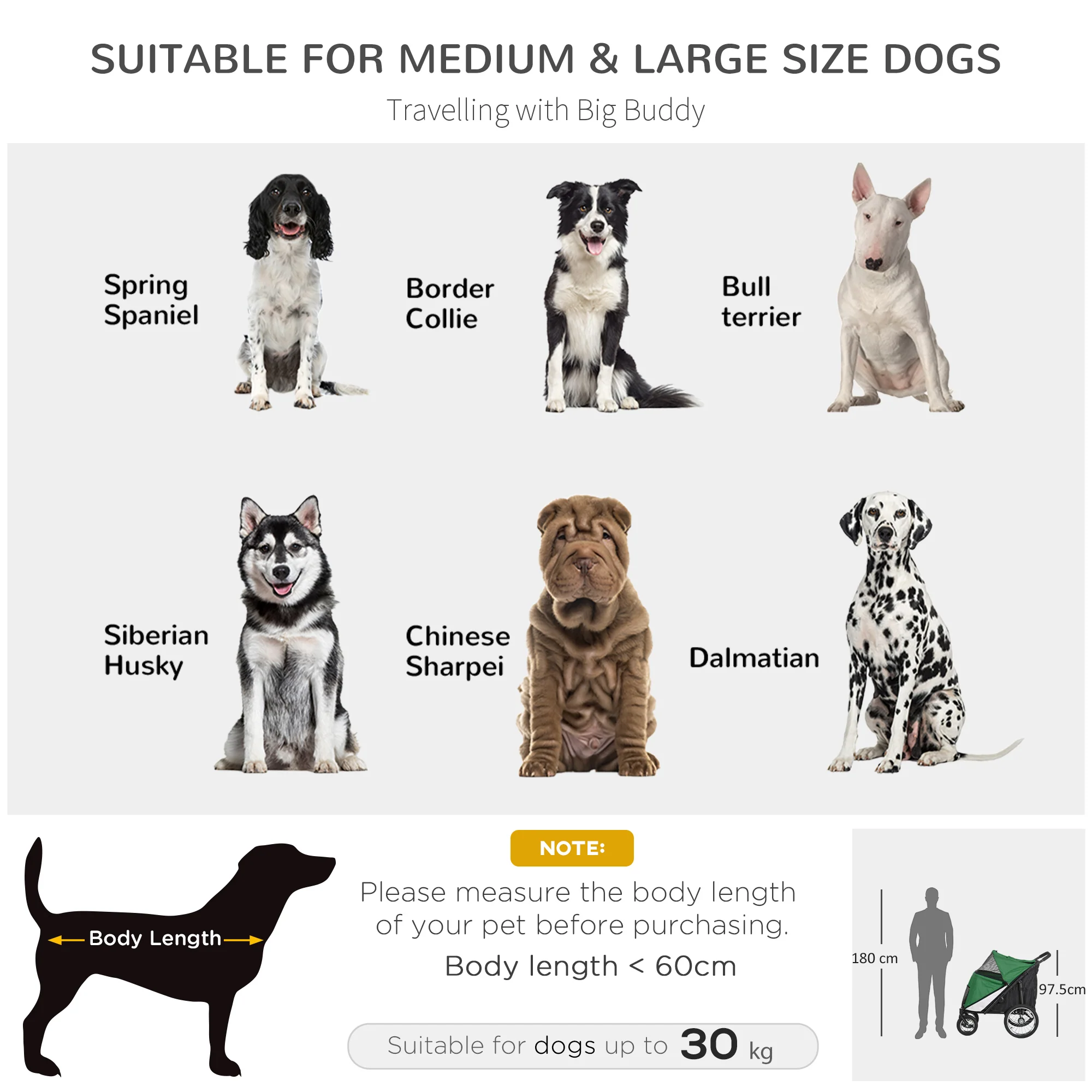 PawHut Foldable Pet Stroller With Cushion, For M, L Dogs - Image 12