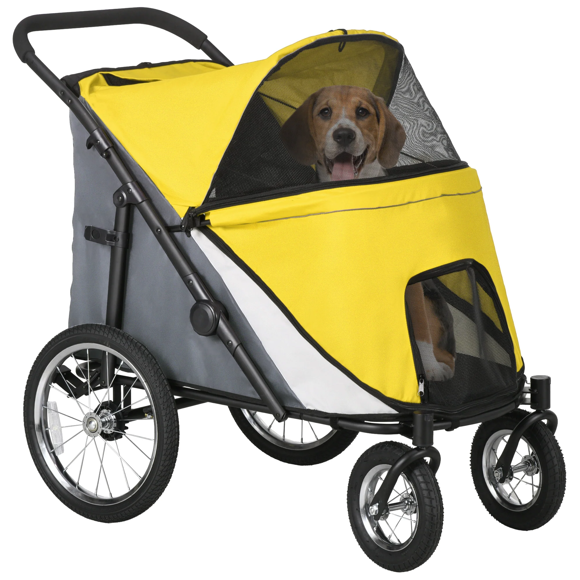 PawHut Foldable Pet Stroller With Cushion, For M, L Dogs - Image 19