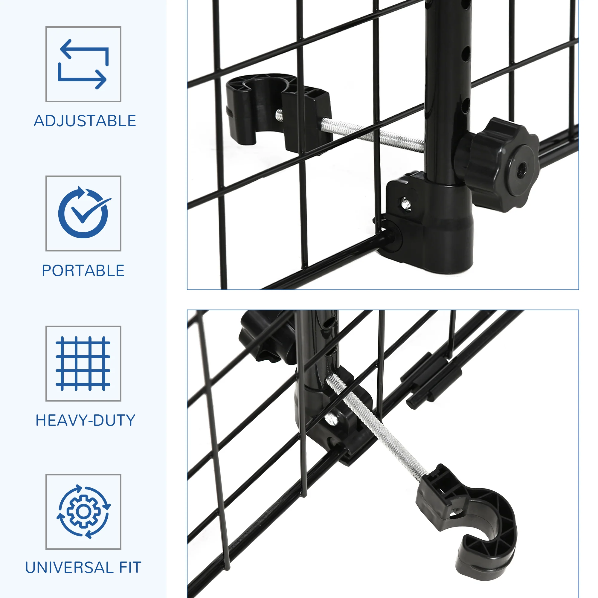 PawHut Heavy Duty Pet Dog Car Barrier Adjustable Ventilated Mesh Wire Guard - Image 4