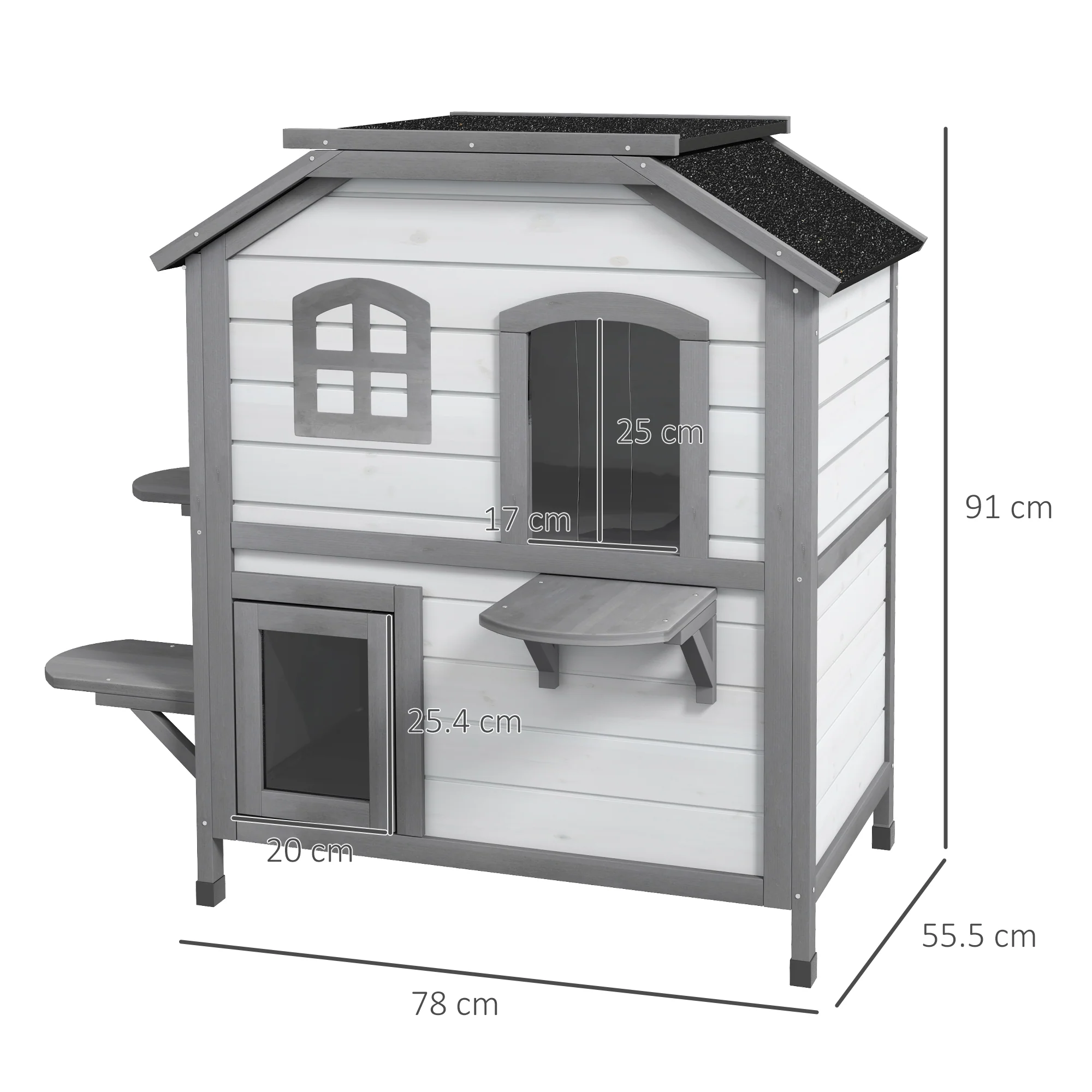 PawHut Kitten Condo With Openable Roof, Catio Enclosure Furniture, White - Image 5