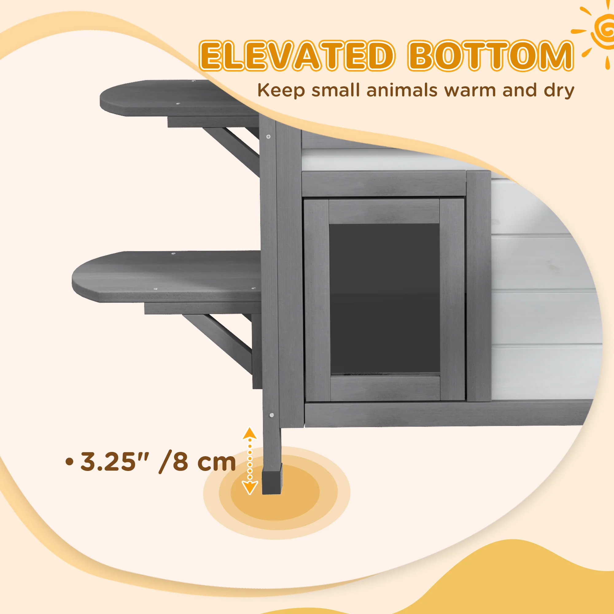 PawHut Kitten Condo With Openable Roof, Catio Enclosure Furniture, White - Image 6