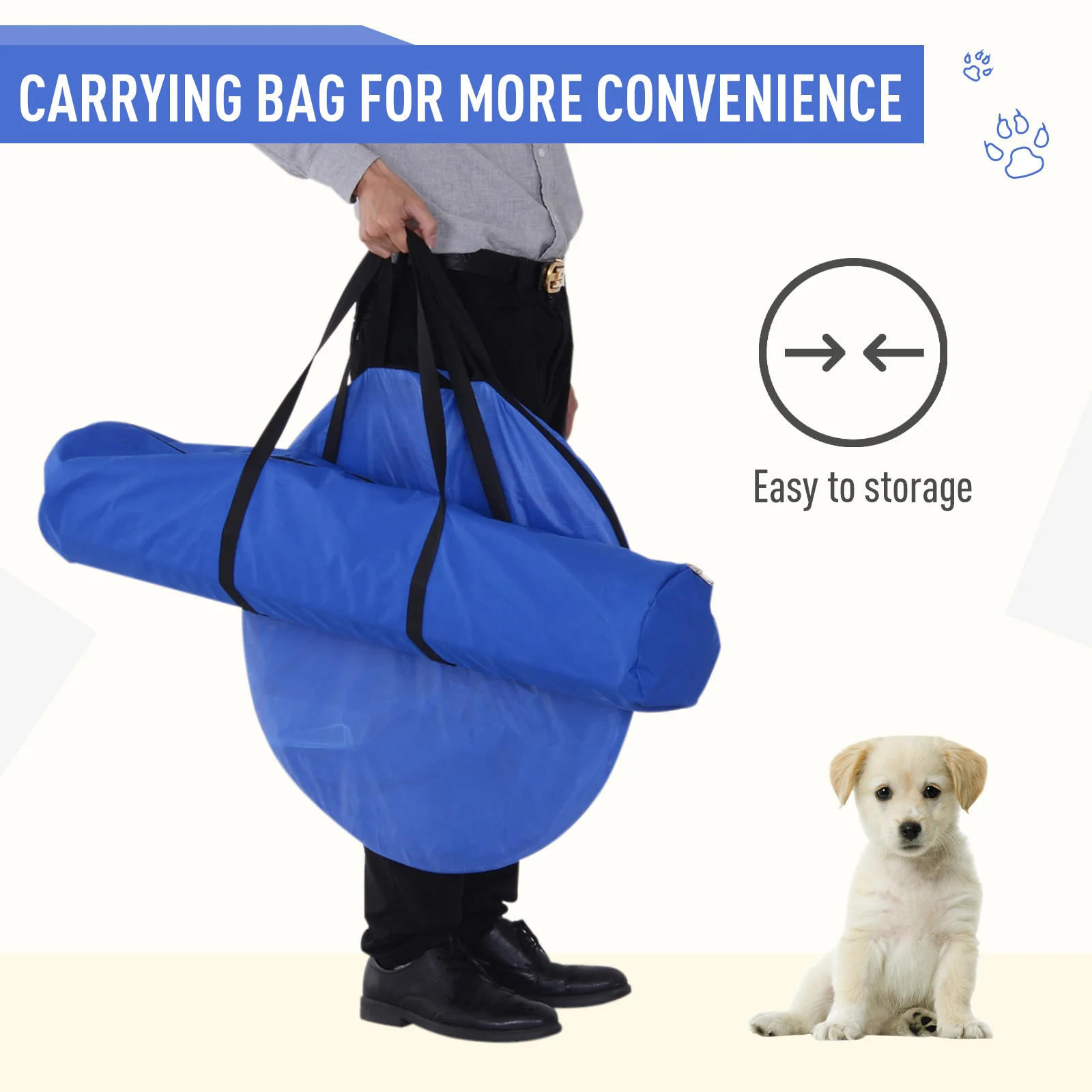 PawHut Pet Agility Training Equipment Dog Play Run Jump Obedience Training Set Carry Bag Adjustable (Pole + Hoop + Hurdle+Tunnel + Lunch Box) - Image 7