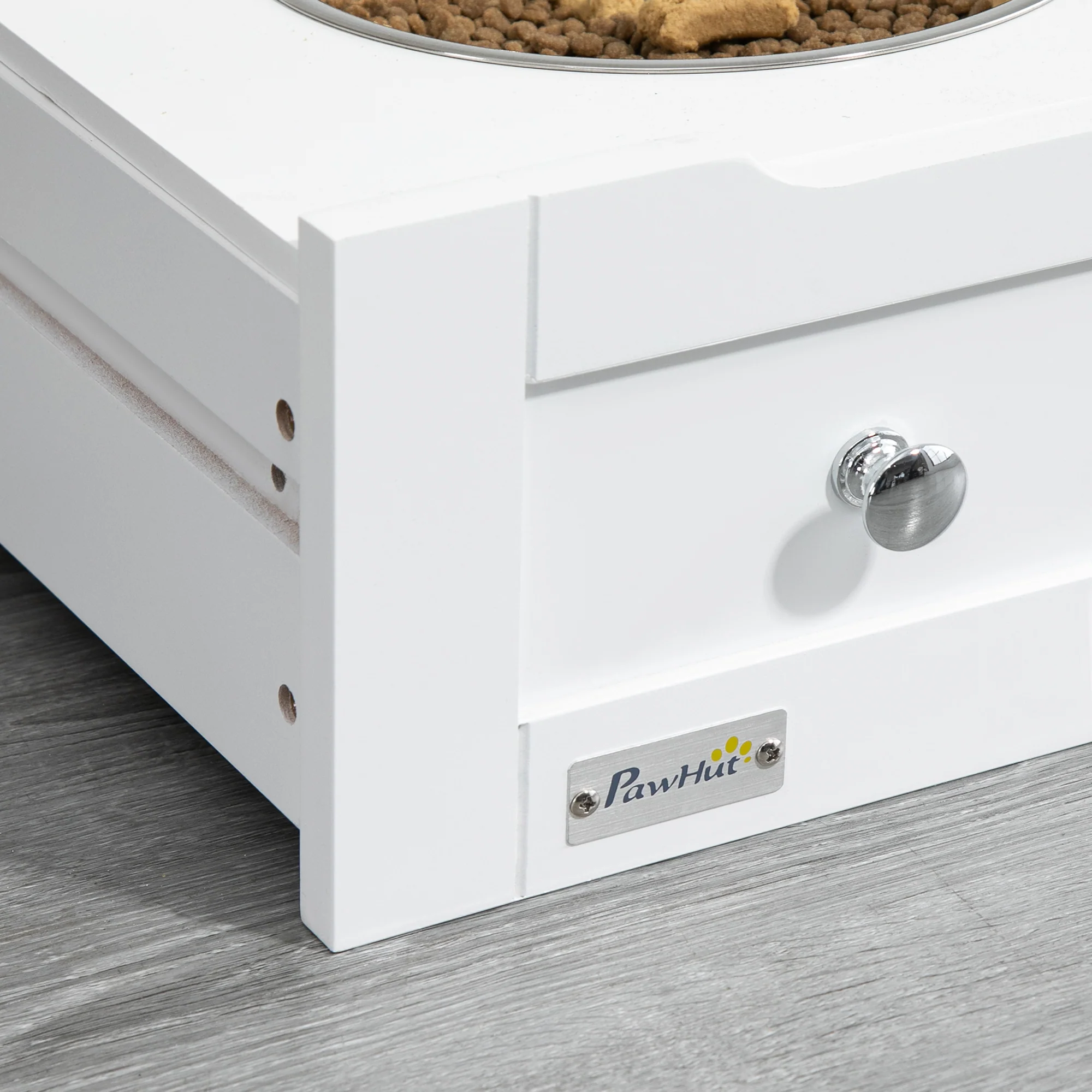 PawHut Pet Feeder Station Dog And Cat Food Storage Feeding Station Food Cabinet - Image 9