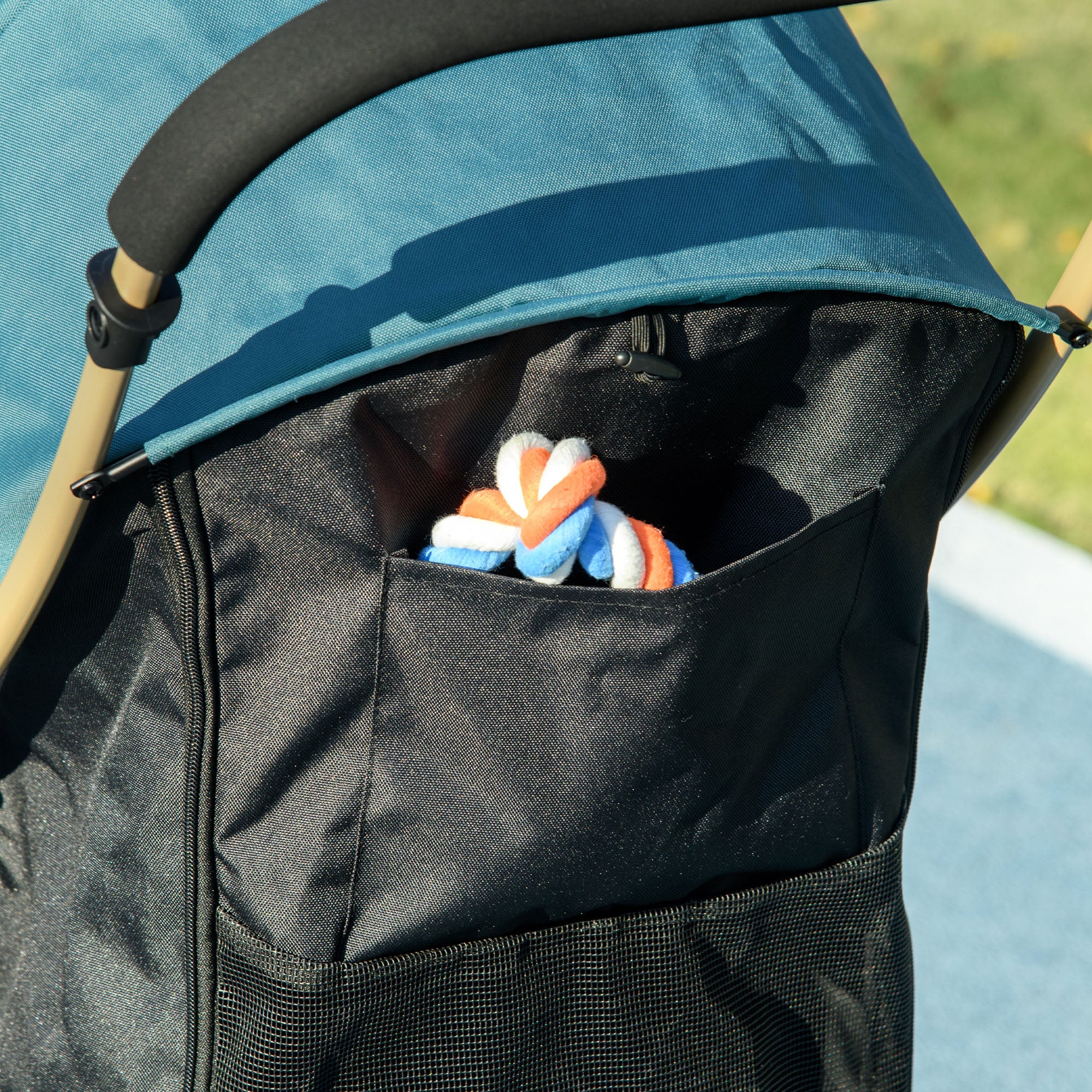PawHut Pet Stroller for XS and S Dogs w/ Rain Cover - Image 9